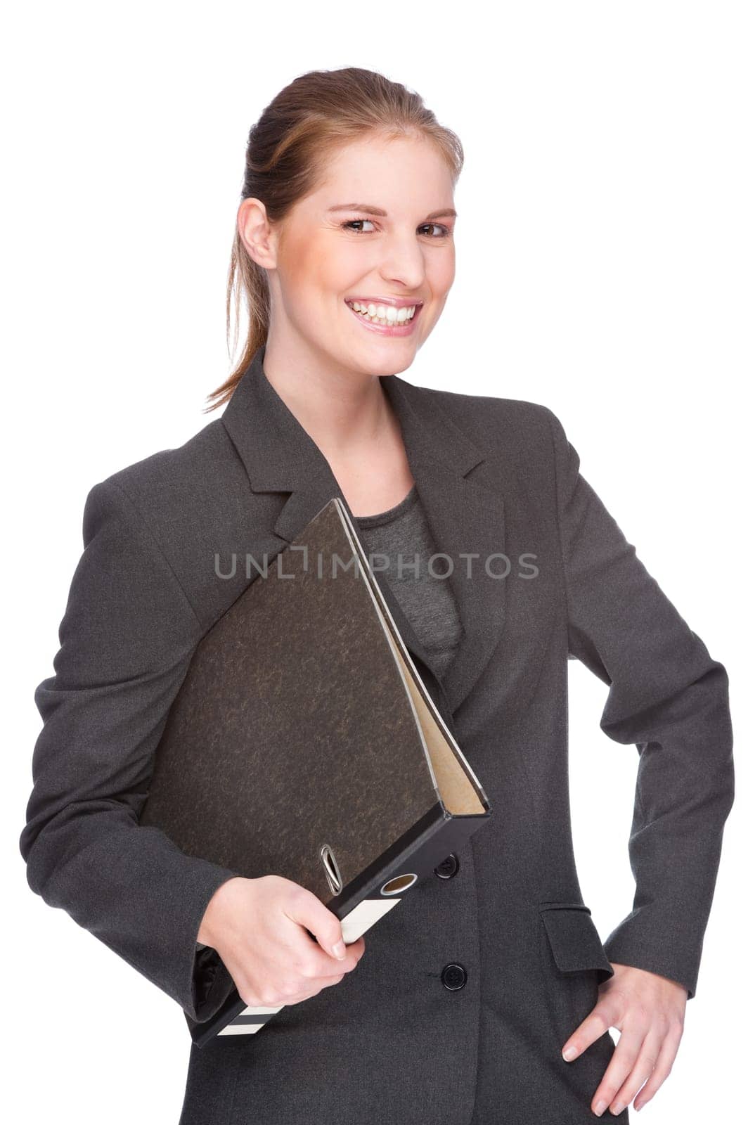 Businesswoman with a blank envelope