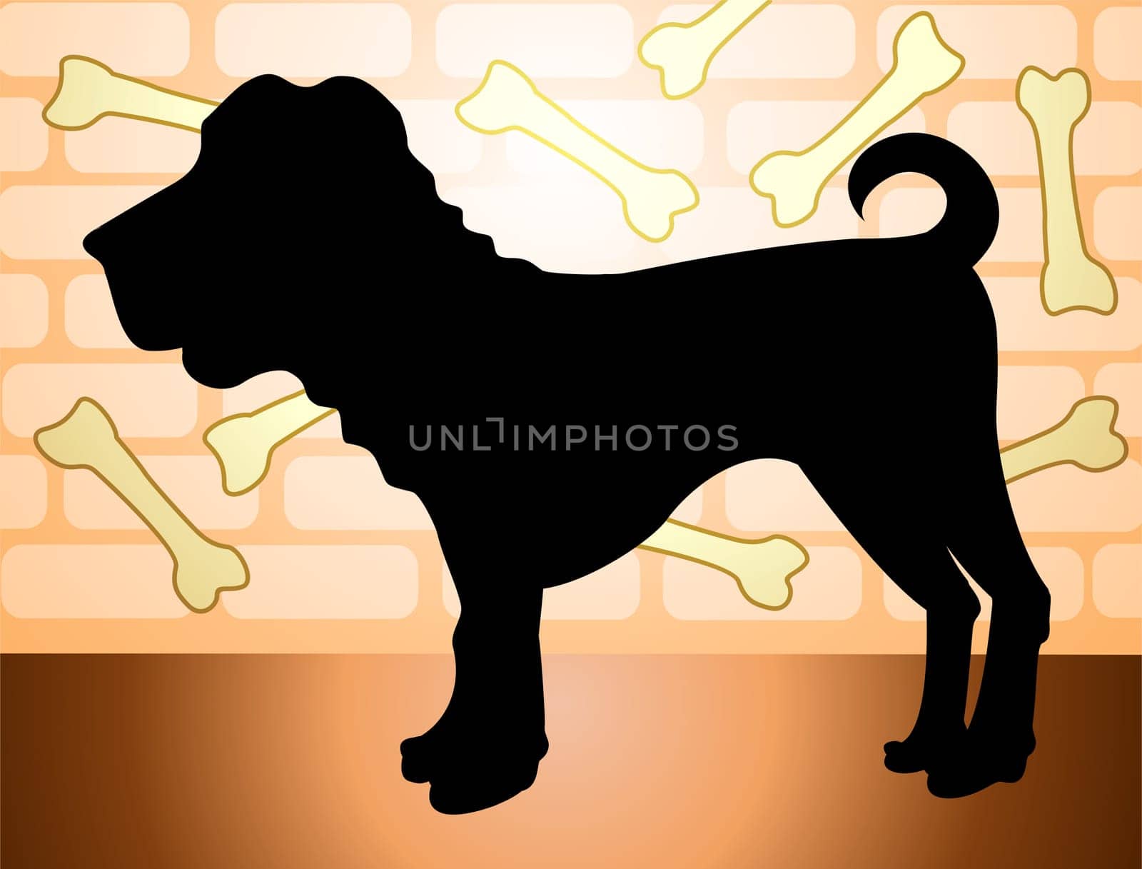Illustration of black colour dog
