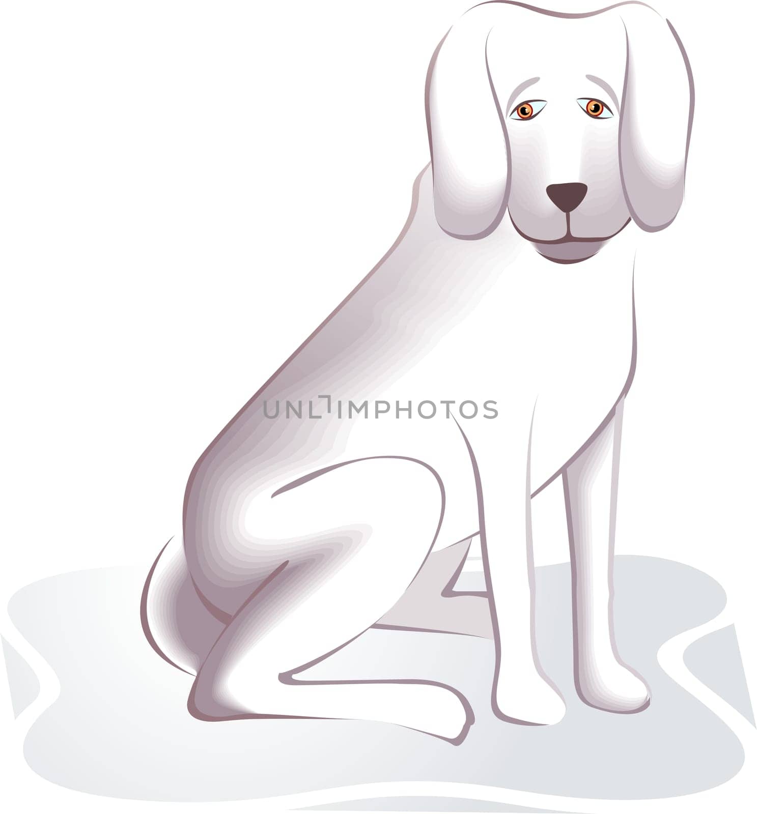 Illustration of white colour dog