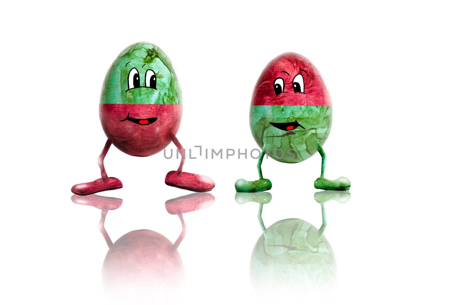 Two Easter Eggs with Face wd598