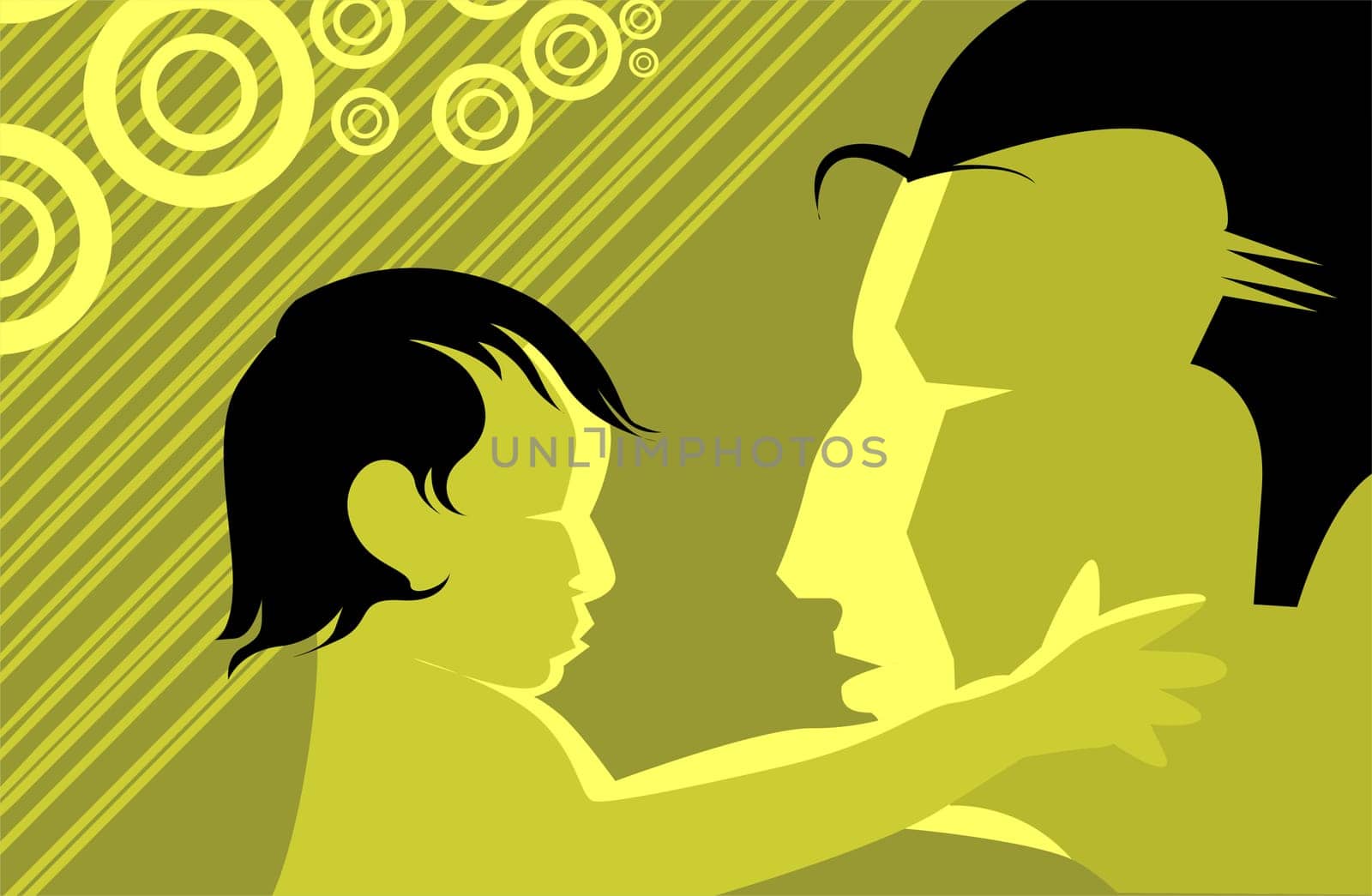 Illustration of kid and man picture