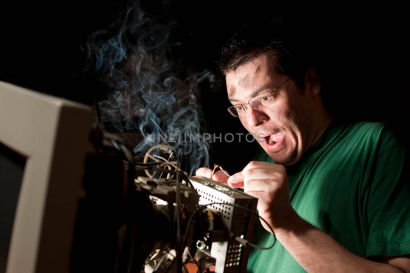 Electrician on fire