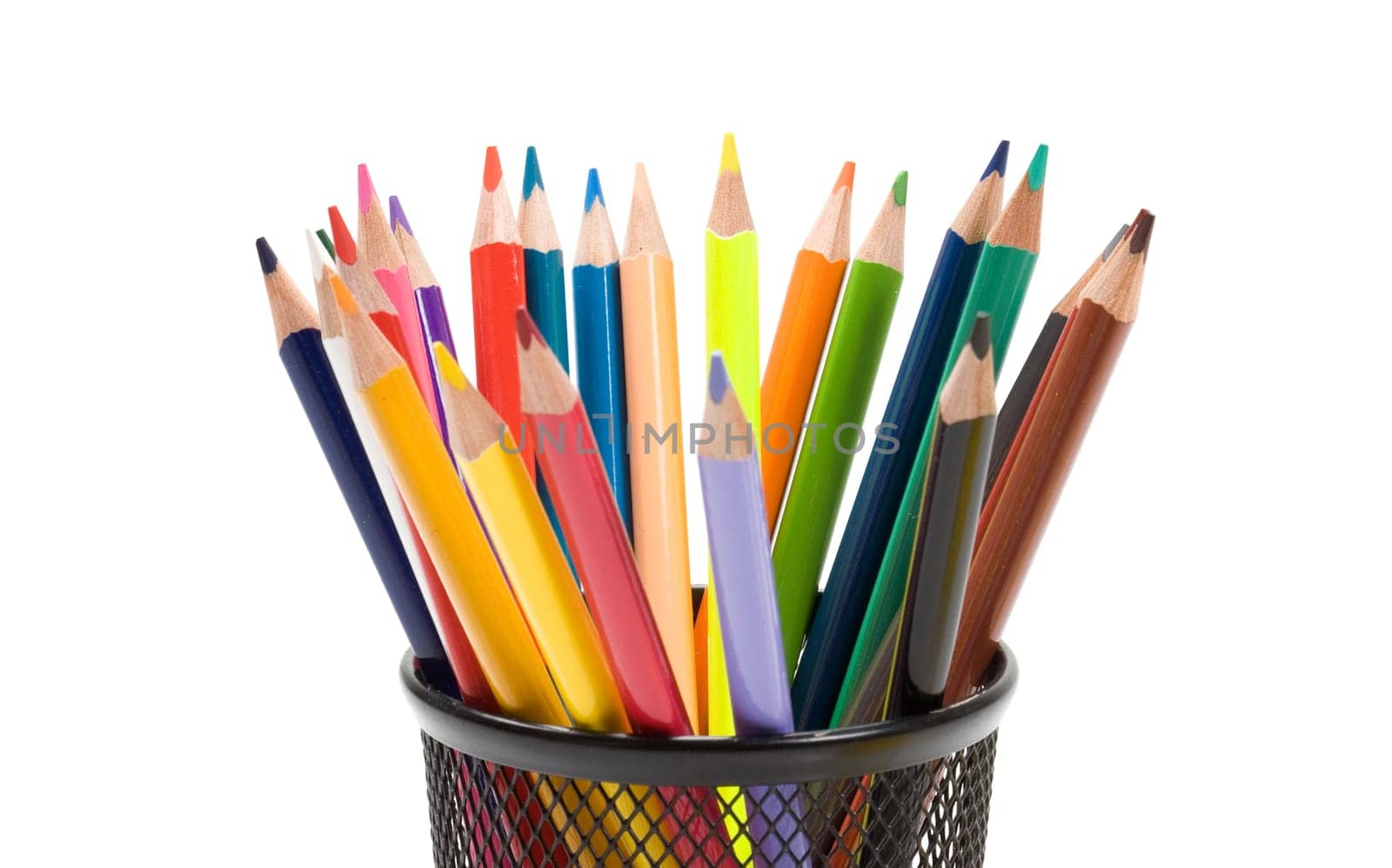Many pencils of different colors