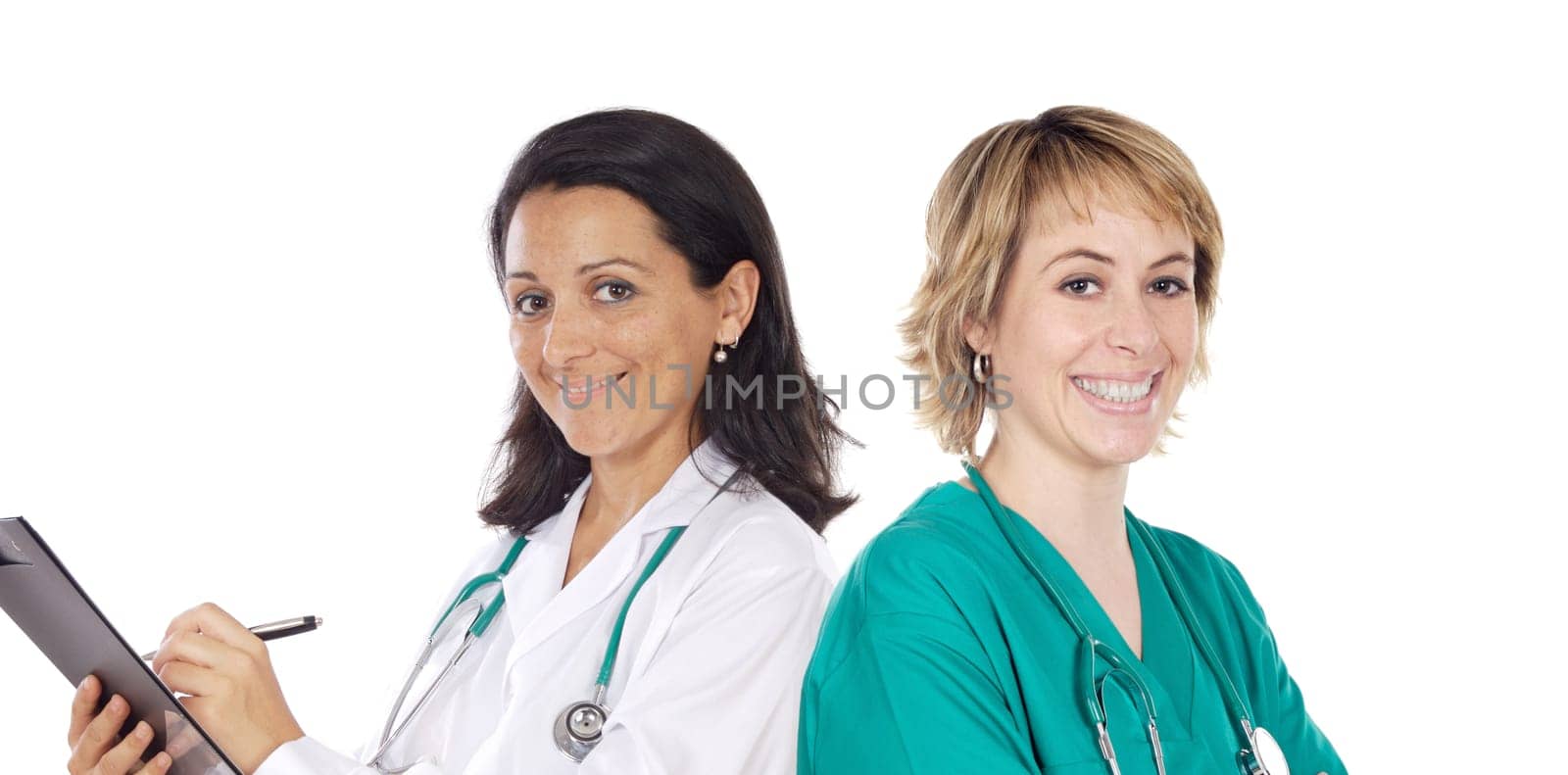 Couple of doctors woman