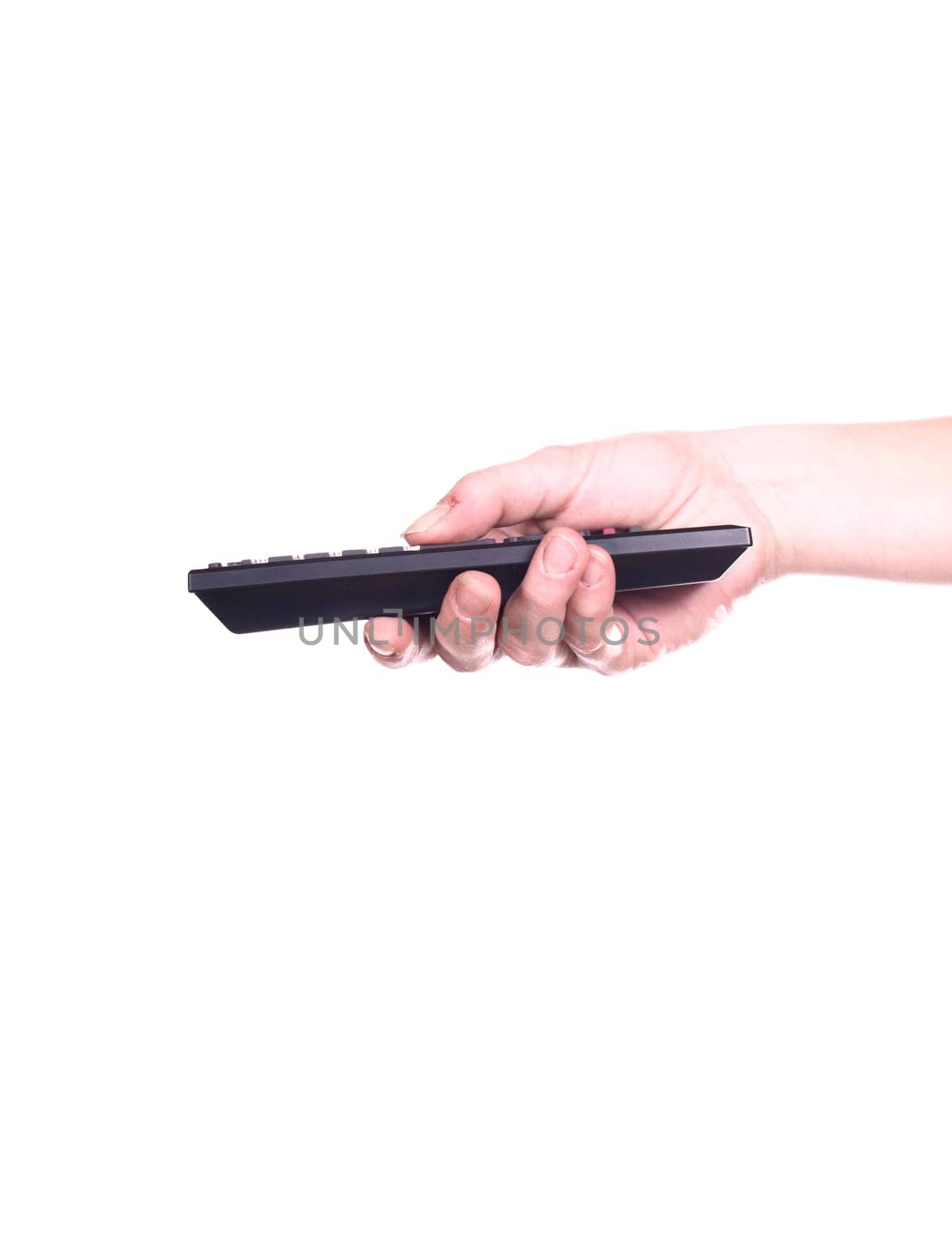 Hand with remote control
