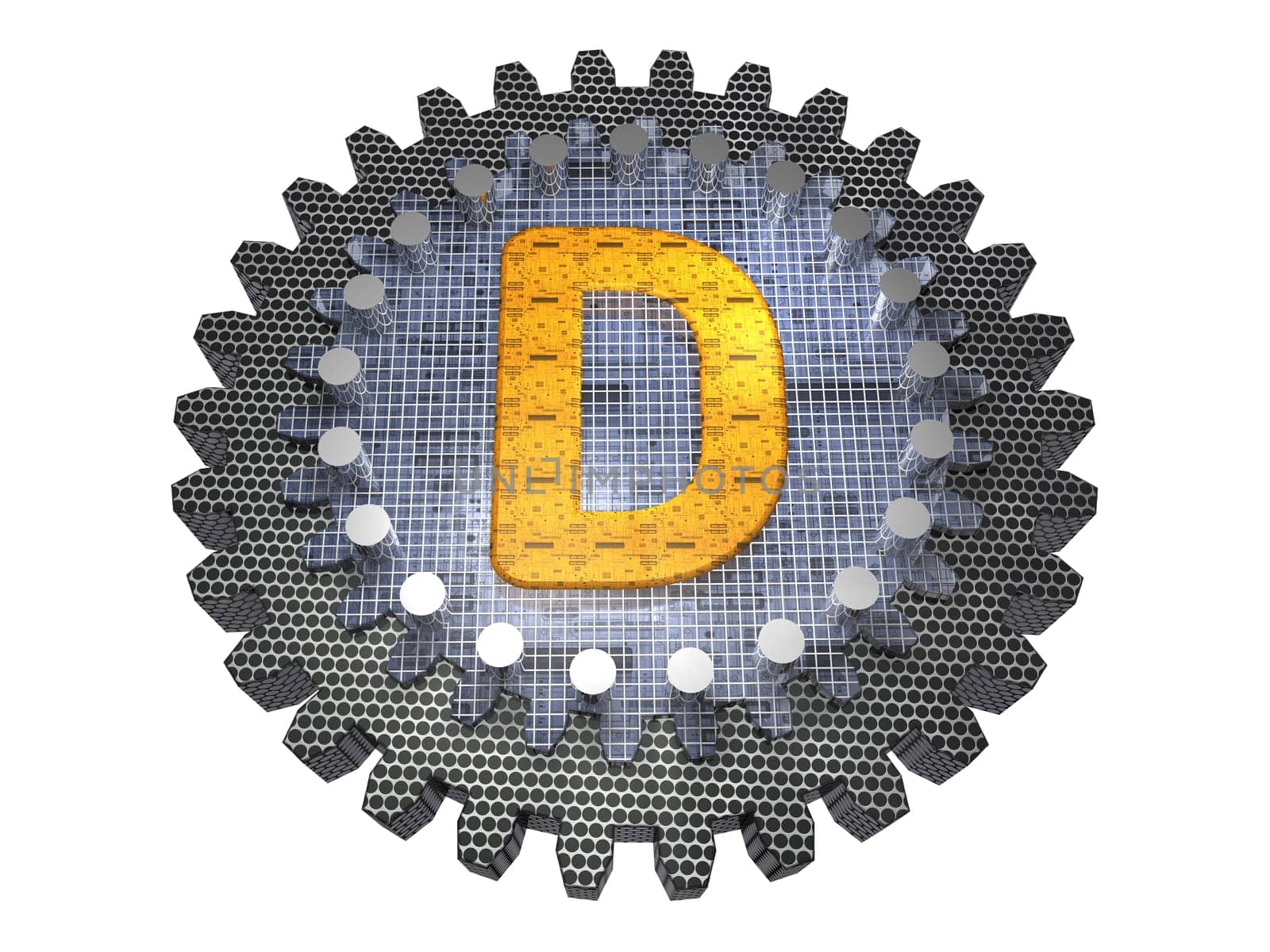 Alphabet - Gear - Letter-D