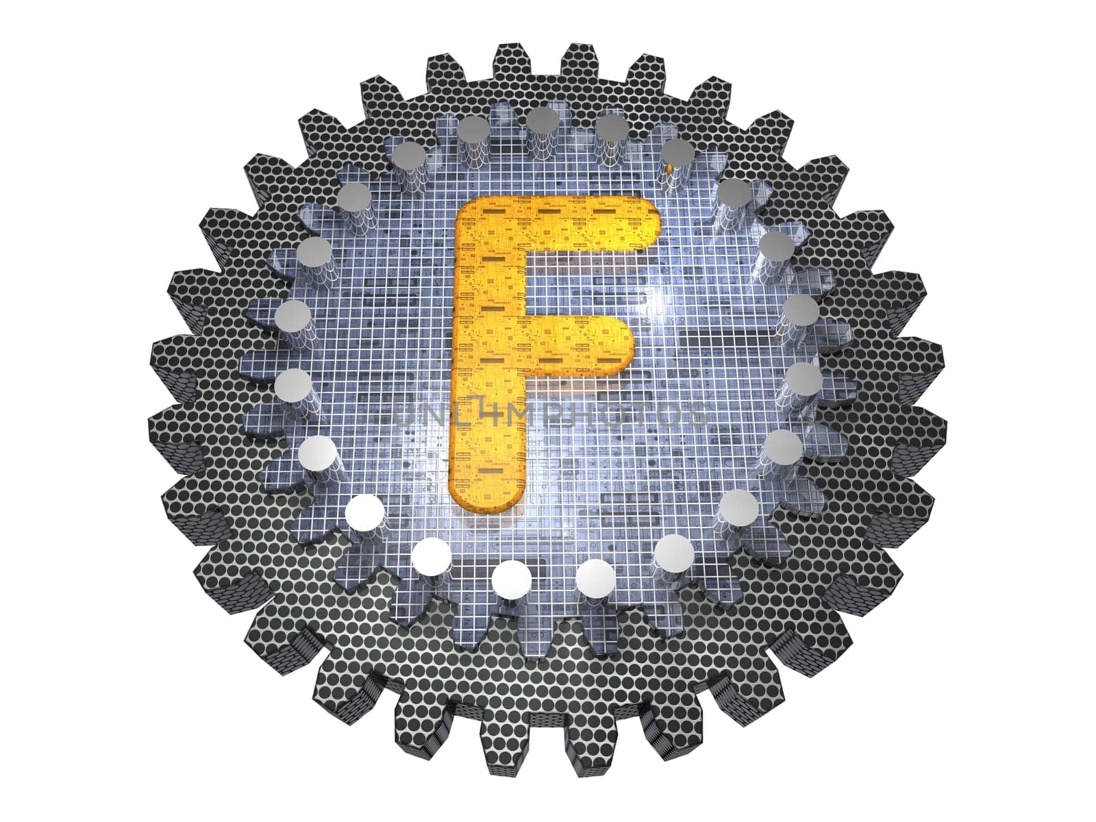 Alphabet - Gear - Letter F