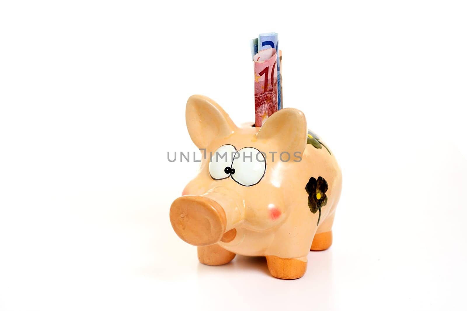 Piggy bank with banknotes