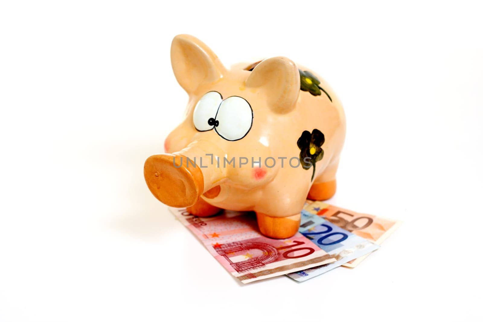 Piggy bank with banknotes