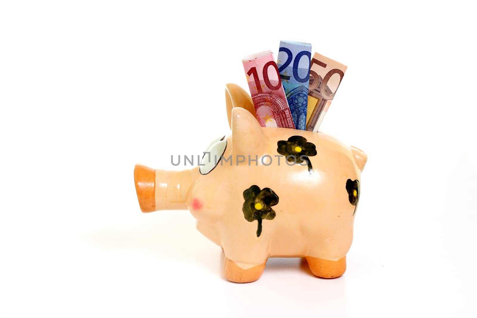 Piggy bank with banknotes