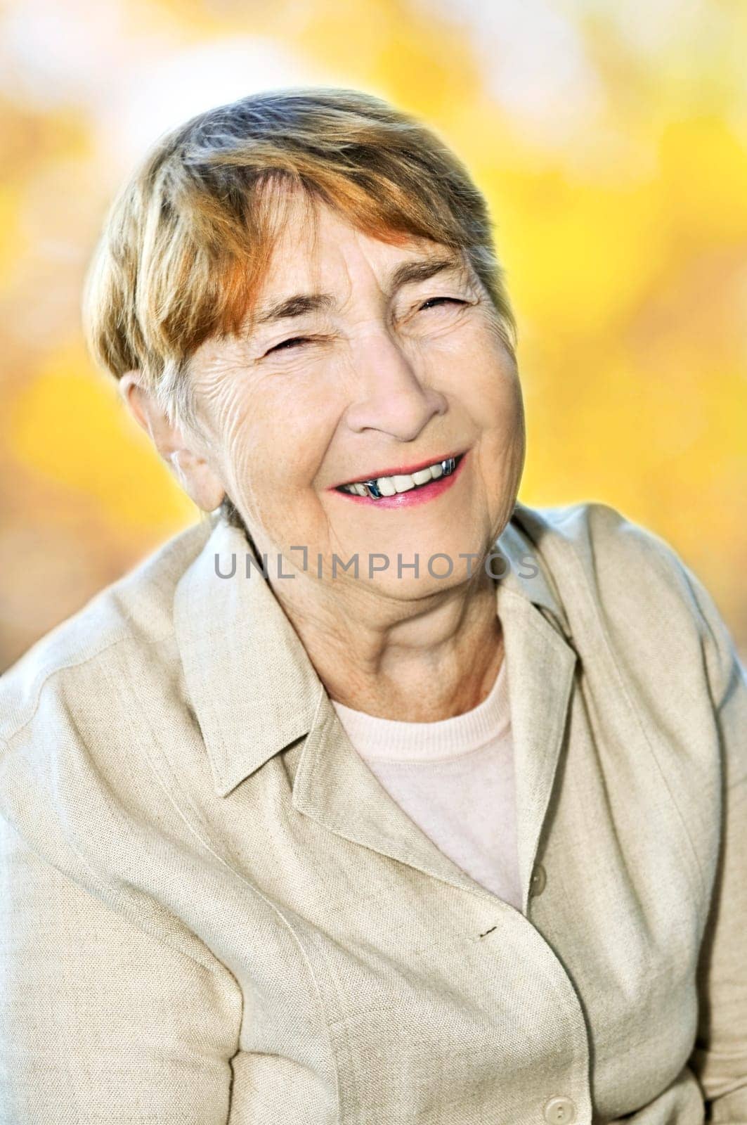 Elderly woman smiling