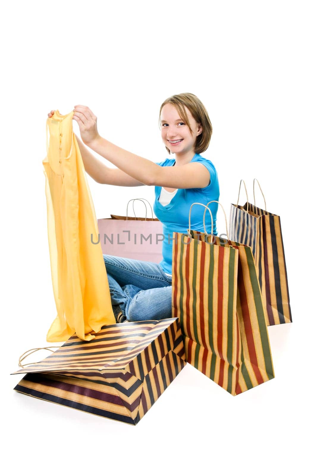 Teenage girl with shopping bags