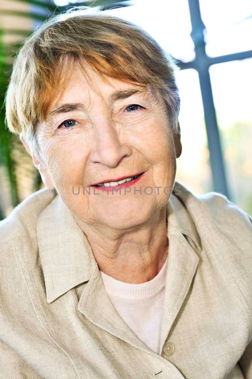 Elderly woman smiling