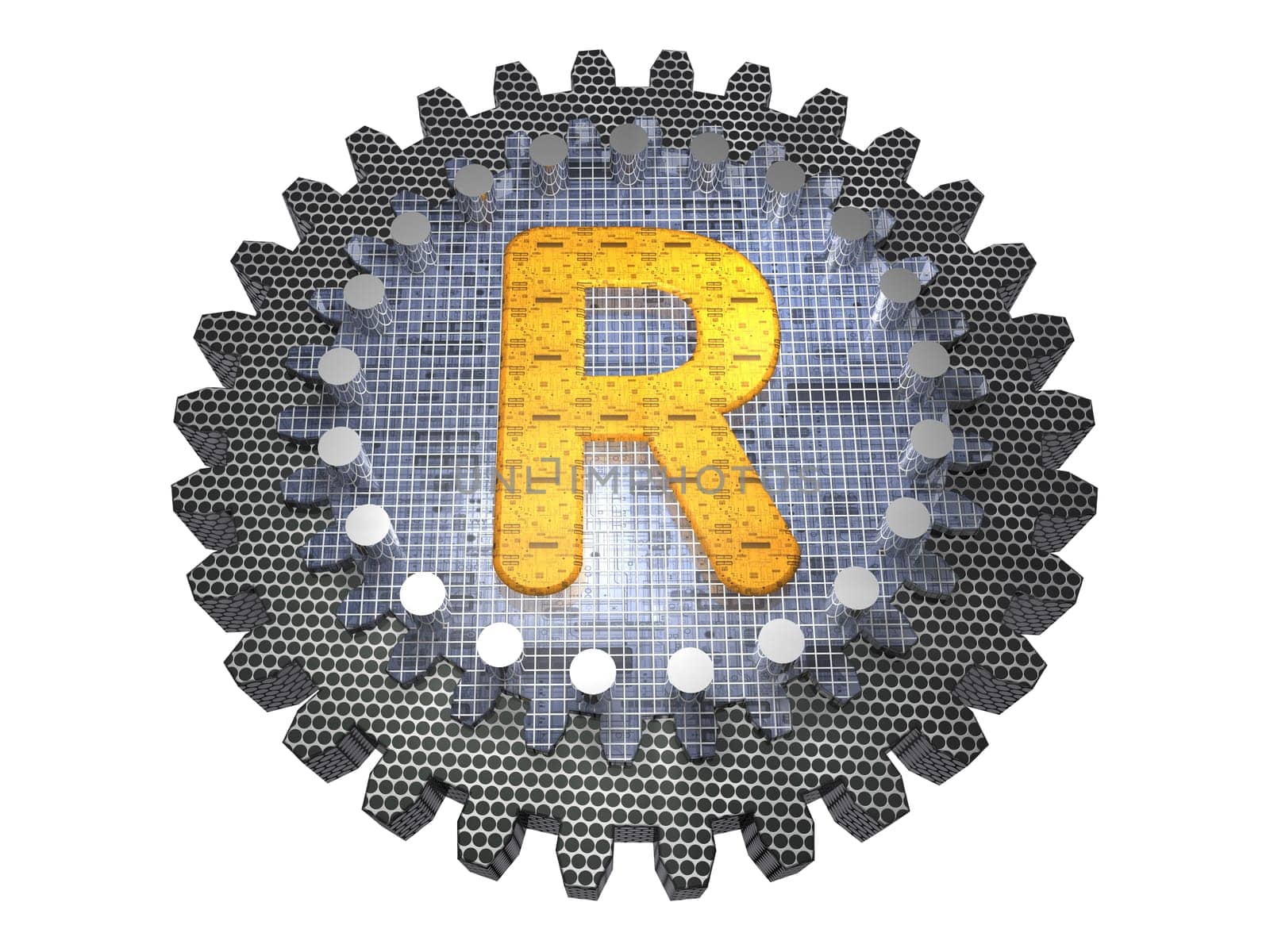 Alphabet - Gear - Letter-R
