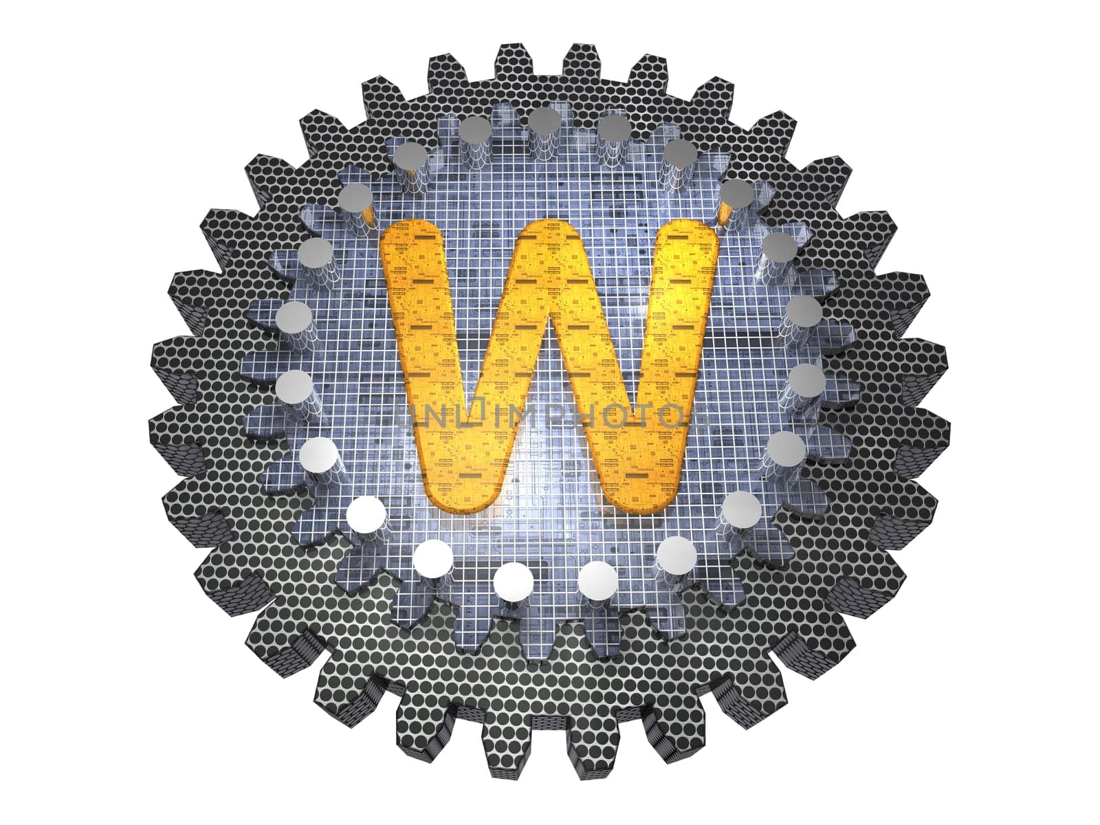 Alphabet - Gear - Letter W