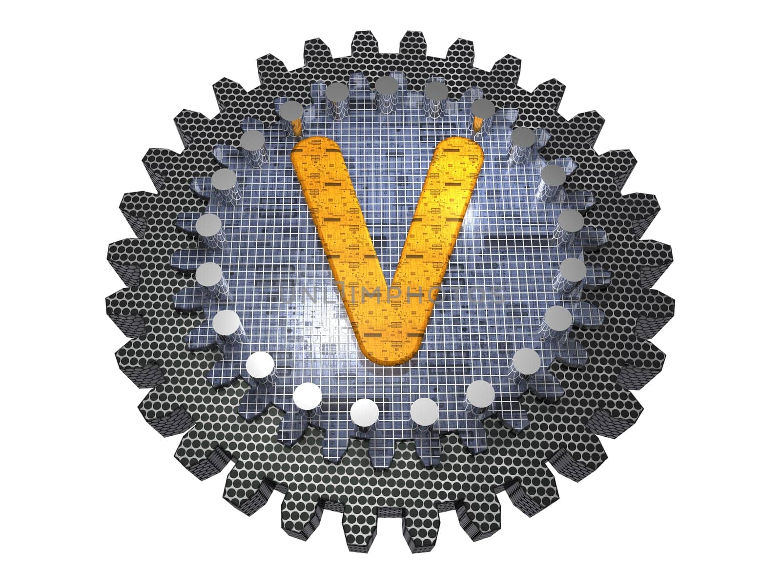 Alphabet - Gear - Letter V