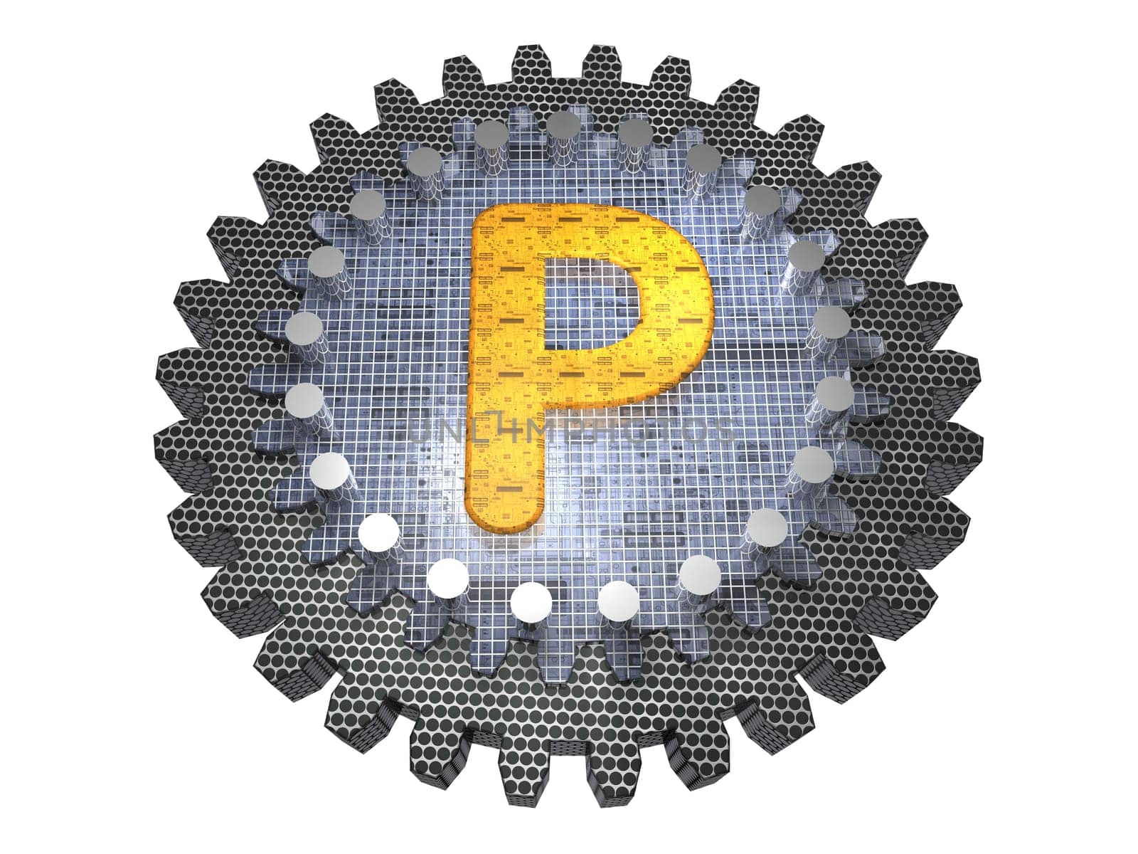 Alphabet - Gear - Letter-P