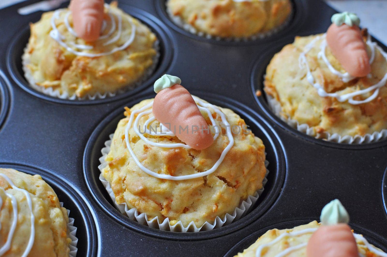 Muffins in a tray