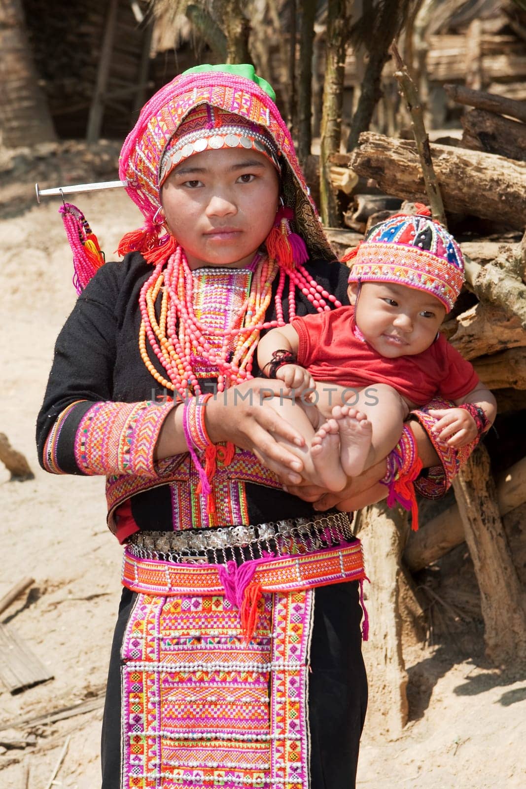 Akha woman with baby