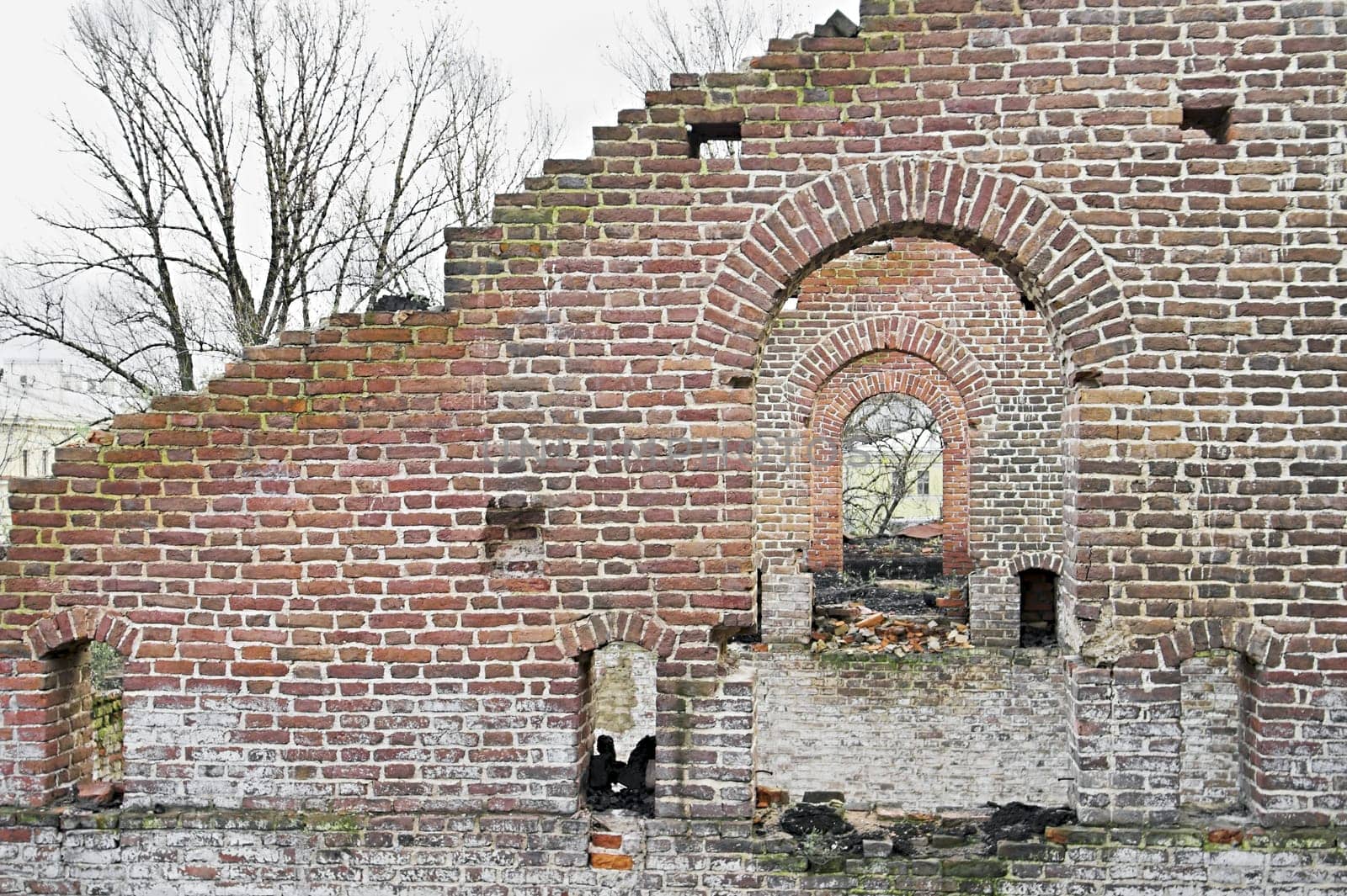 Ruins of Ancient Buildings on the New Holland Island in Saint Petersburg, Russia