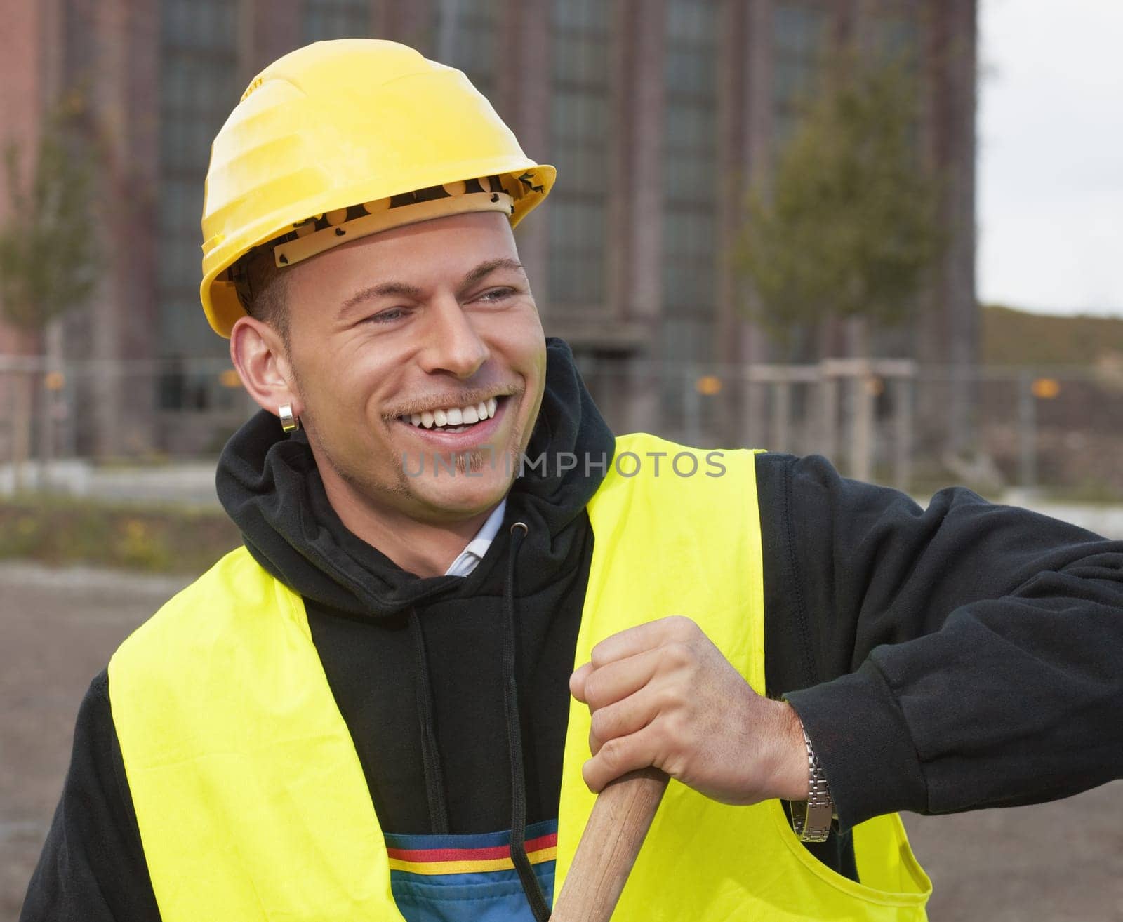 Smiling worker