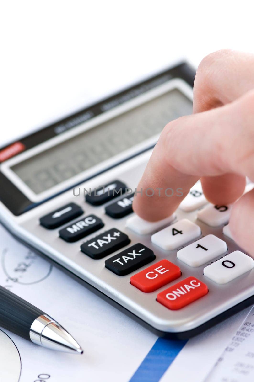 Tax calculator and pen