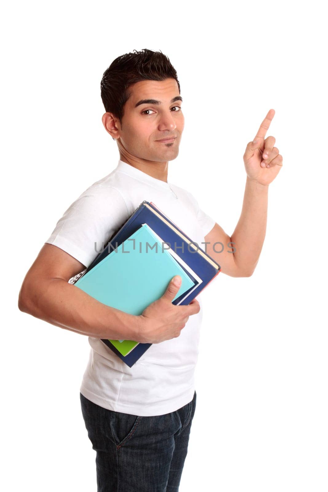 University Student Pointing his finger