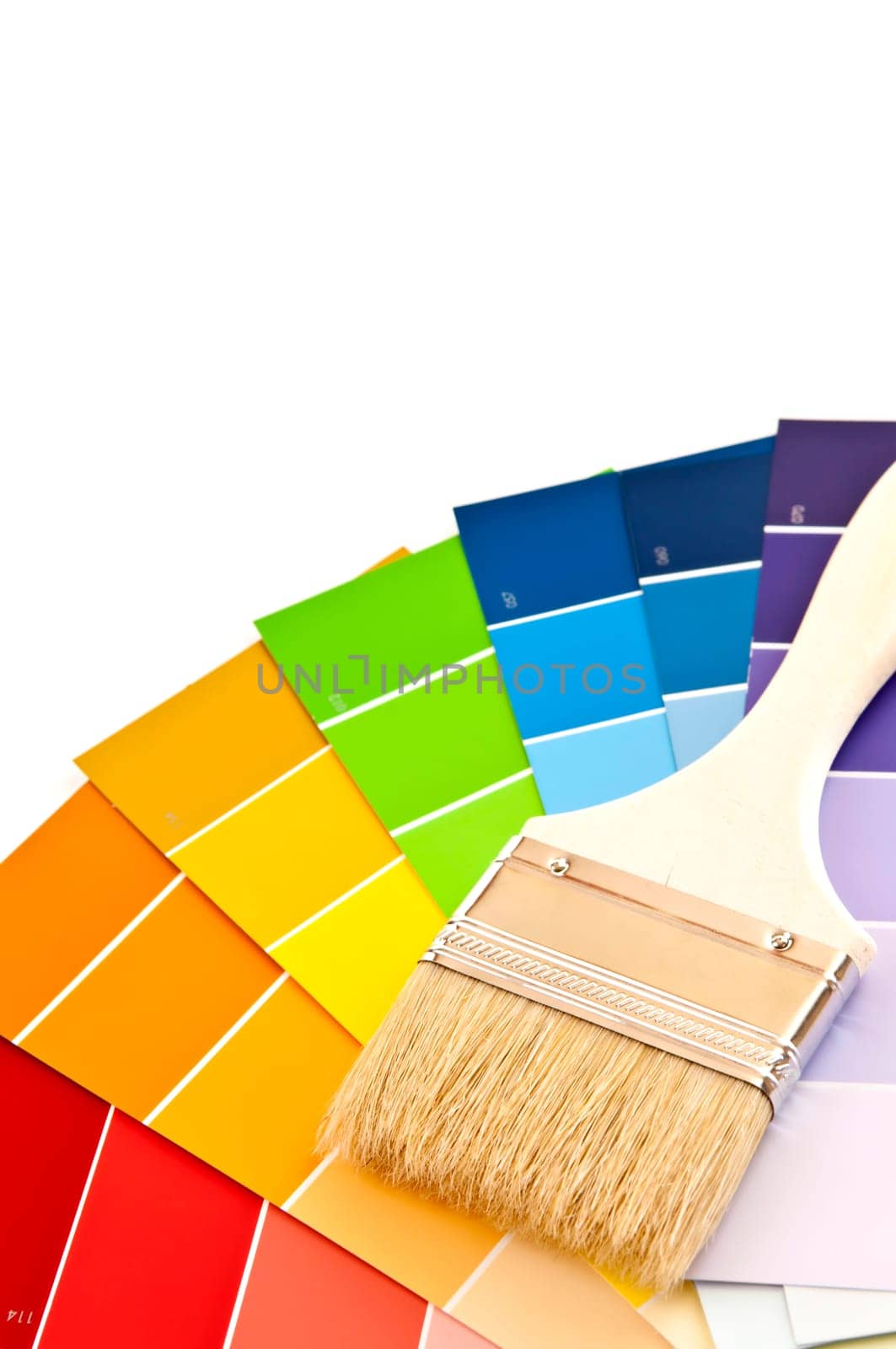 Paint brush with color cards
