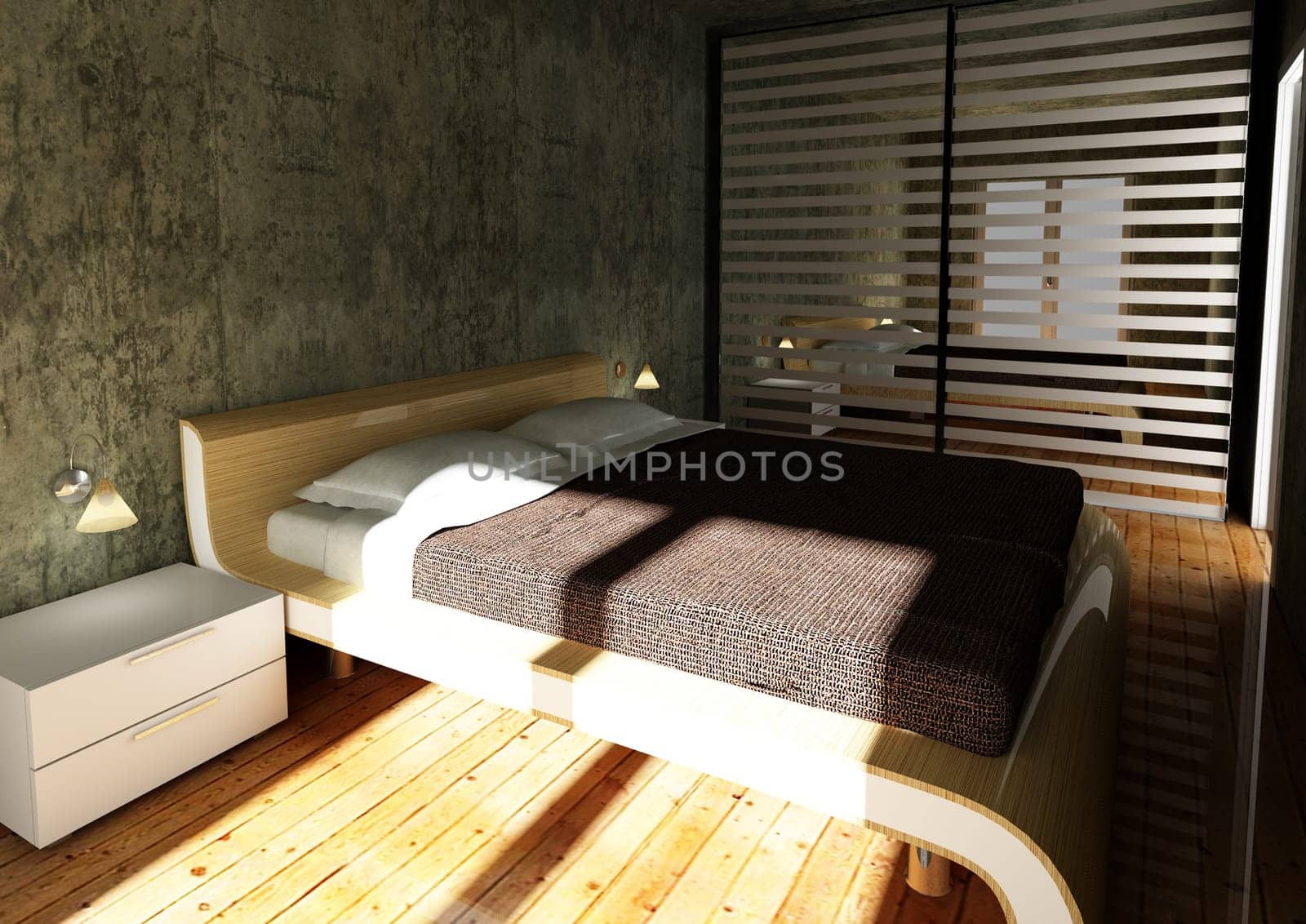 modern bedroom 3d