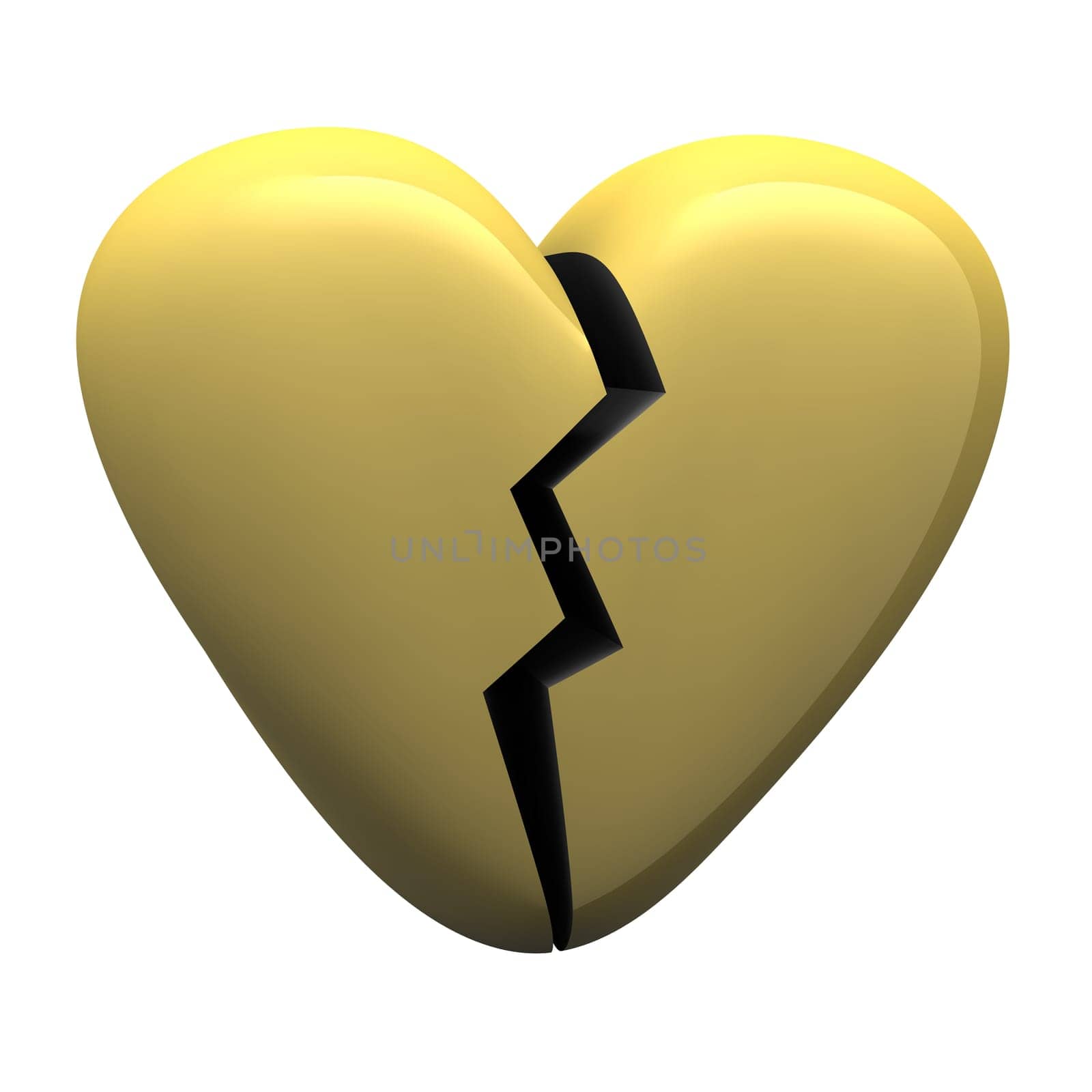 Broken golden heart
