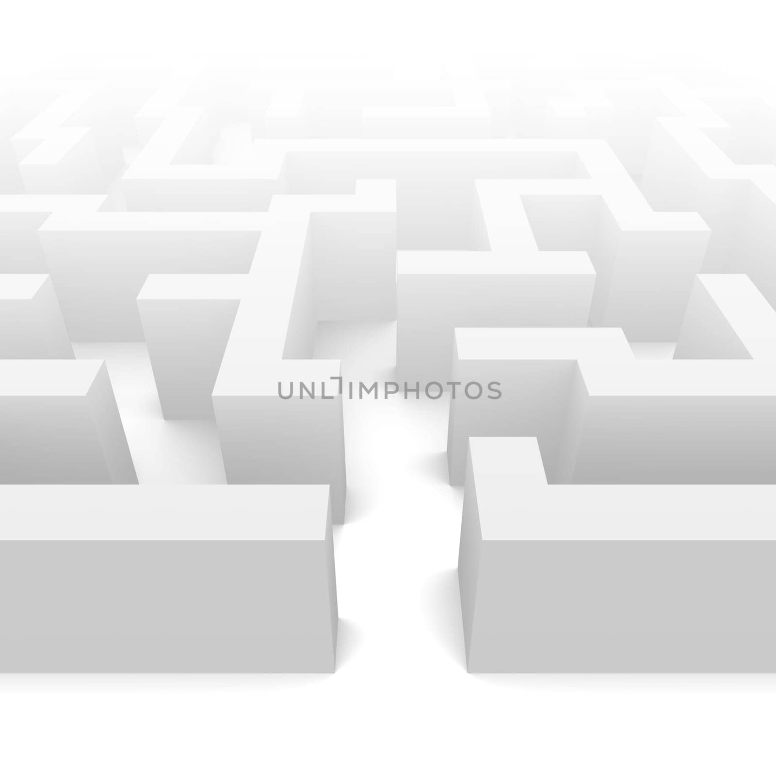 Labyrinth in fog 3d