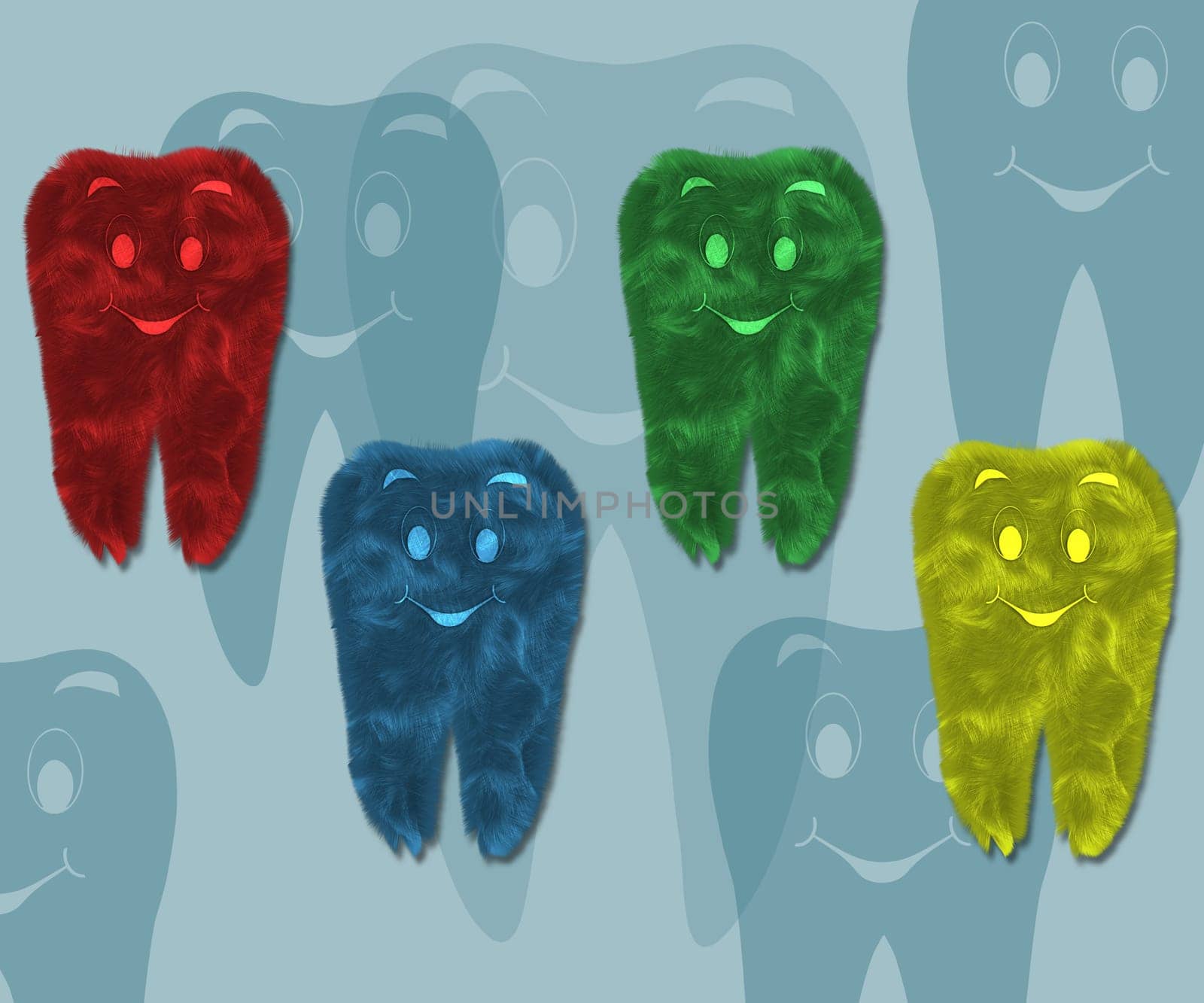 Children's Teeth - Background - 3D