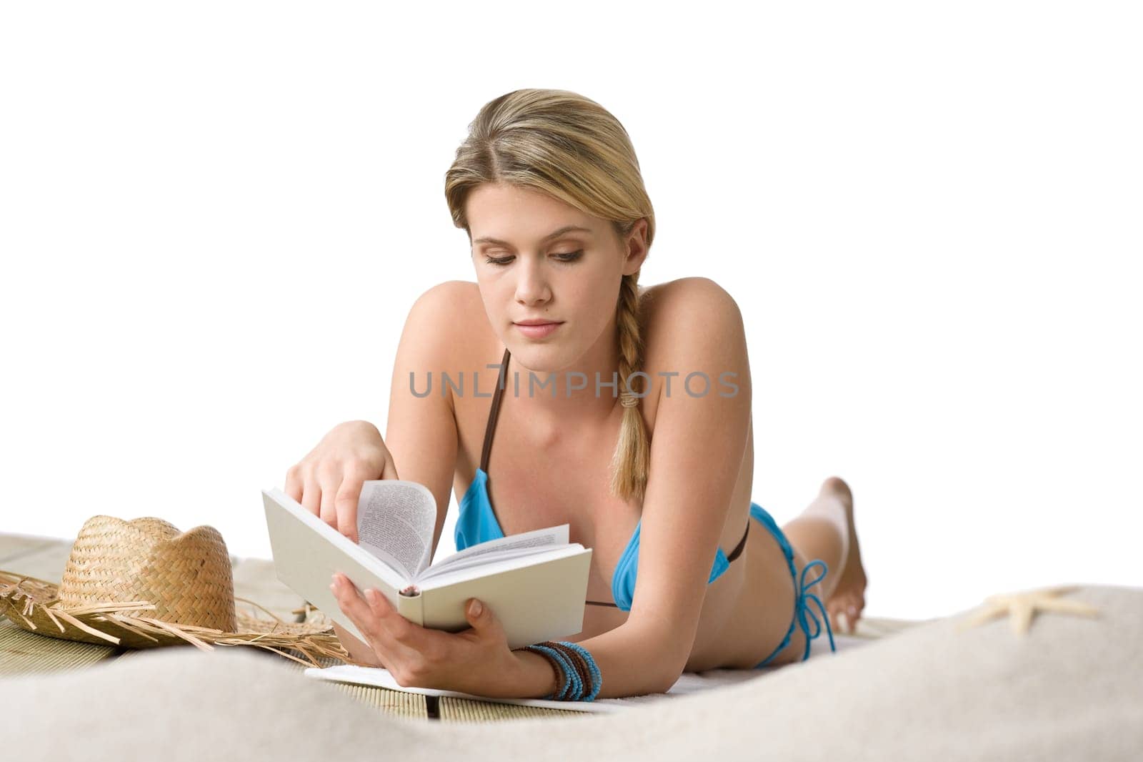 Beach - Woman in bikini read book