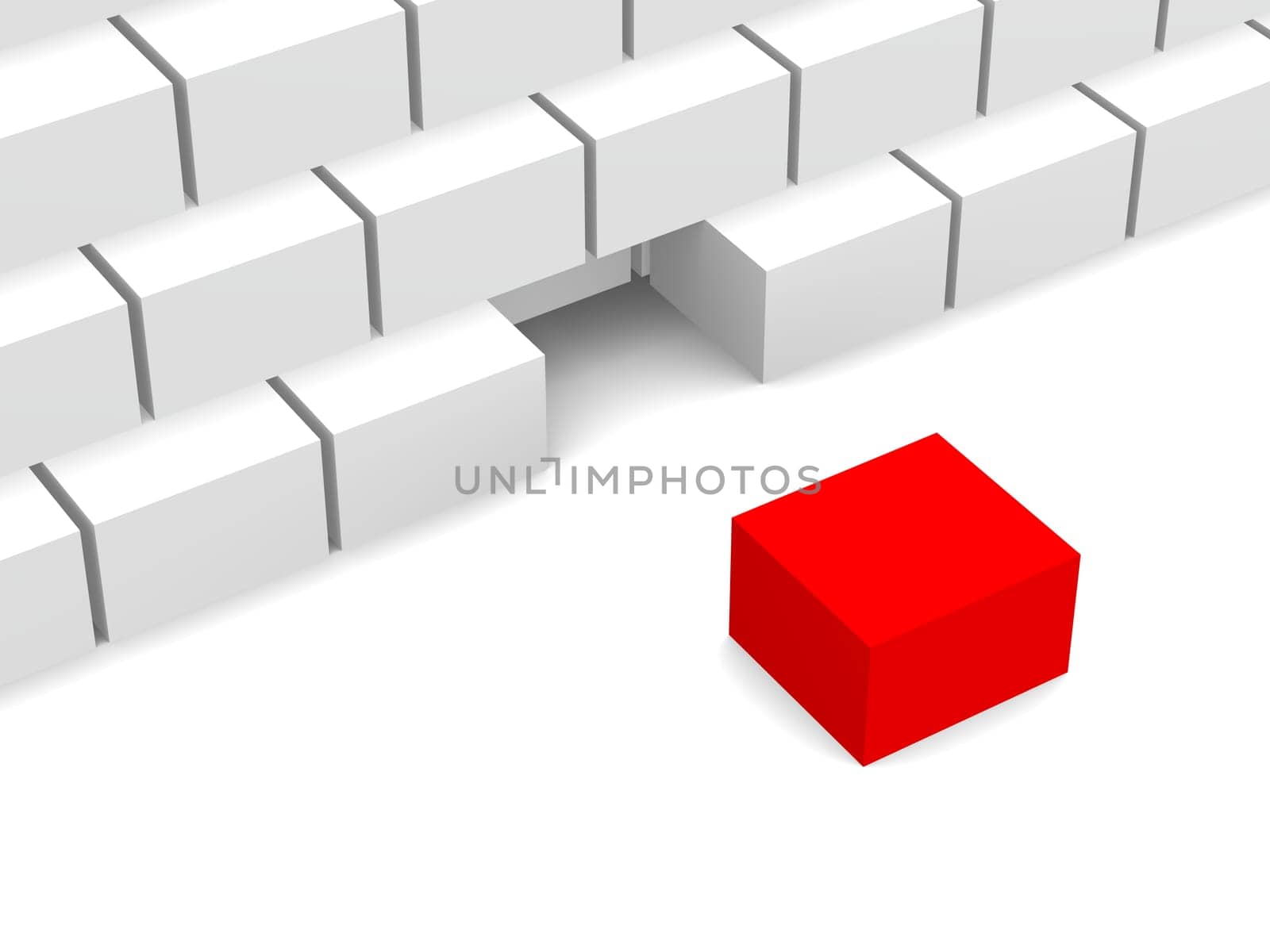 Pyramid wall with missing block