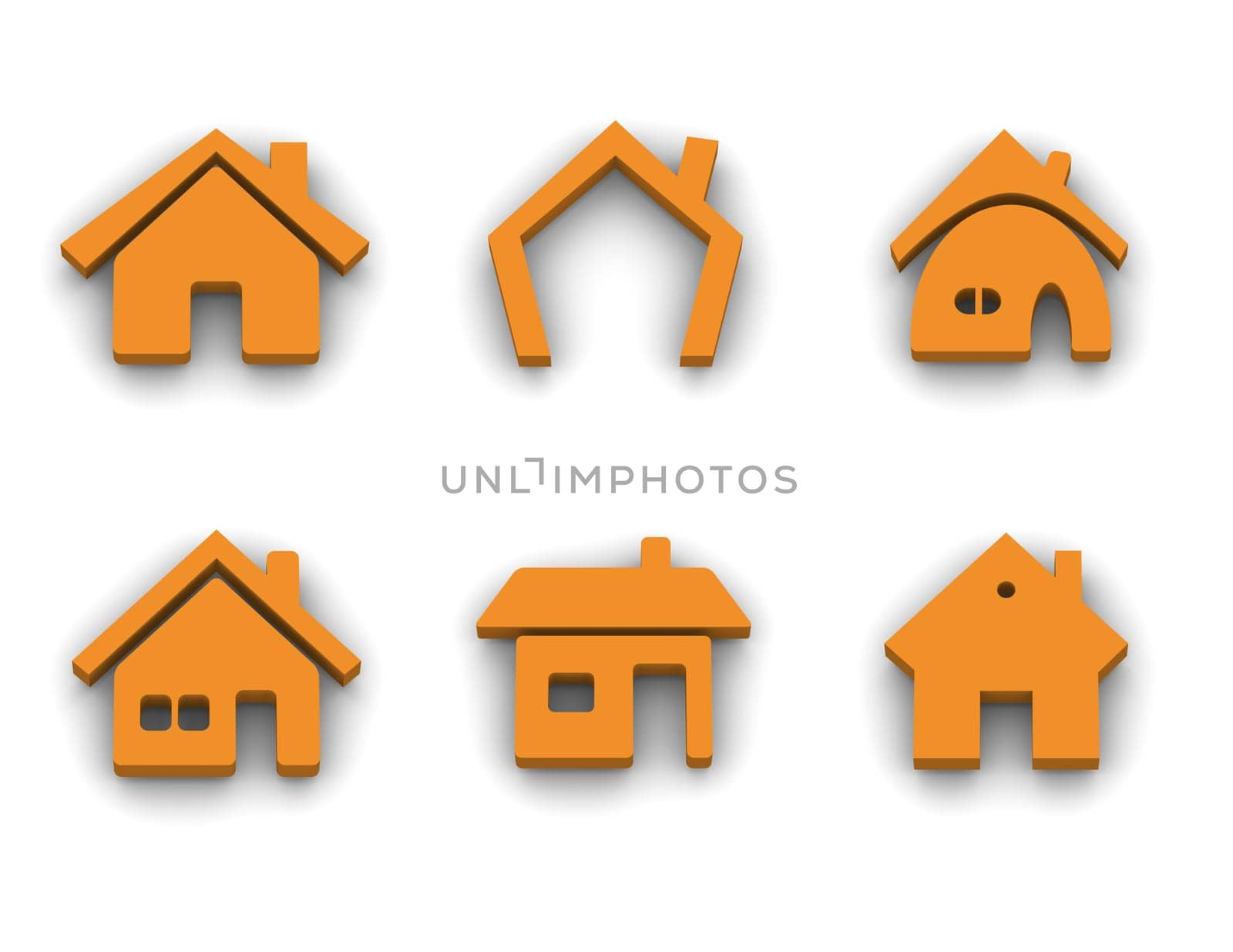 Set of 6 house icons