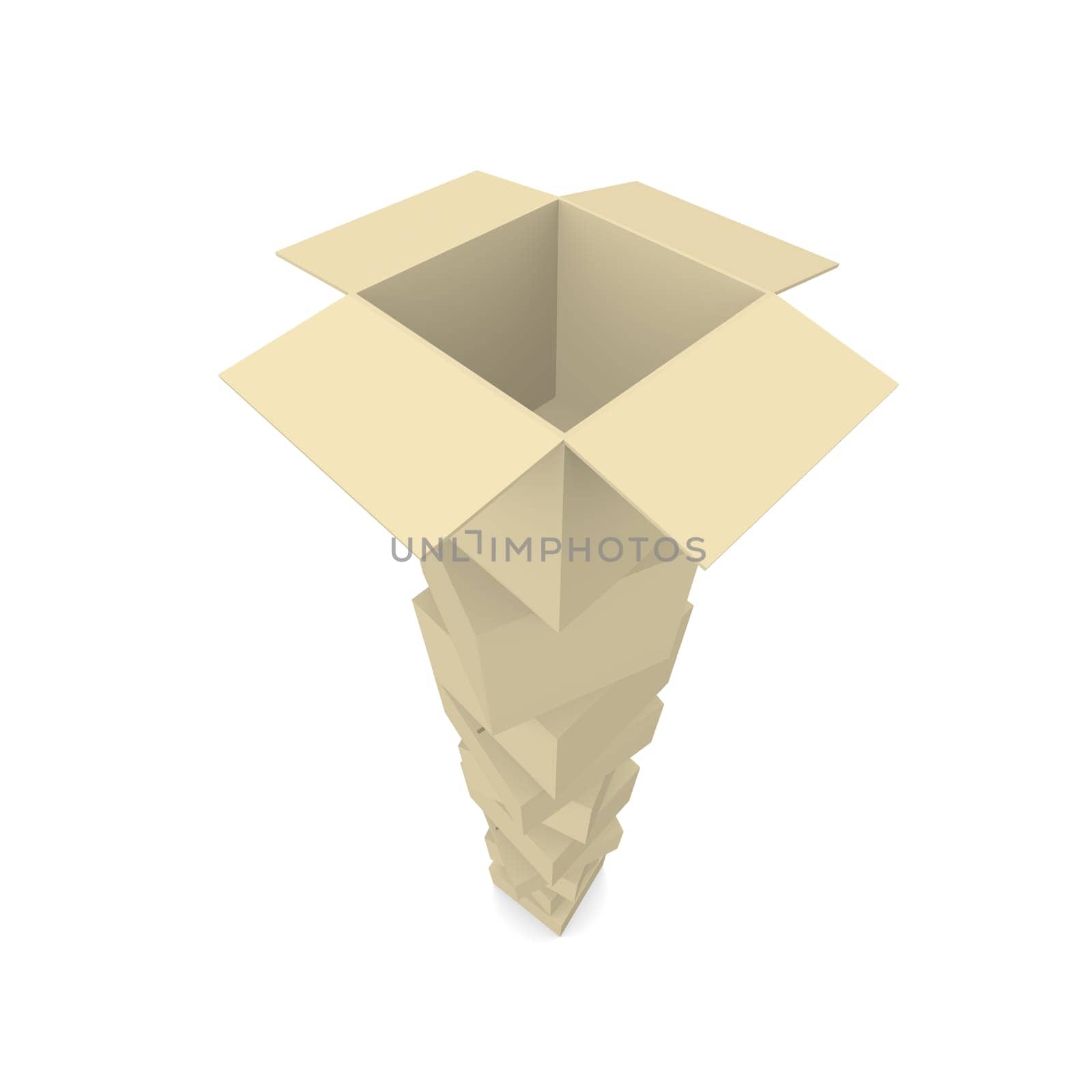 Empty cardboard box 3d
