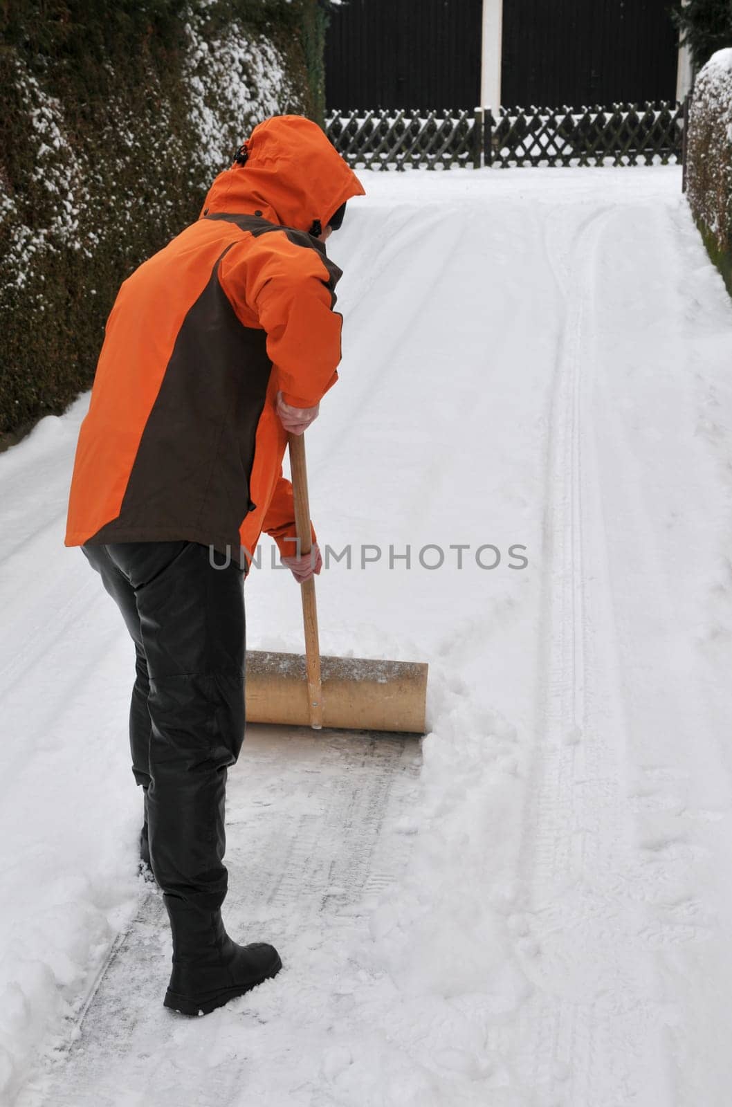 Pushing snow