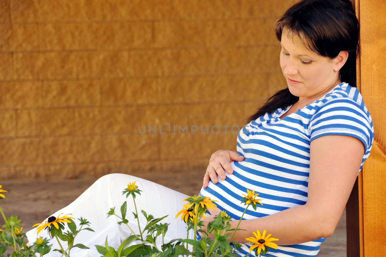 Pregnant woman relaxing