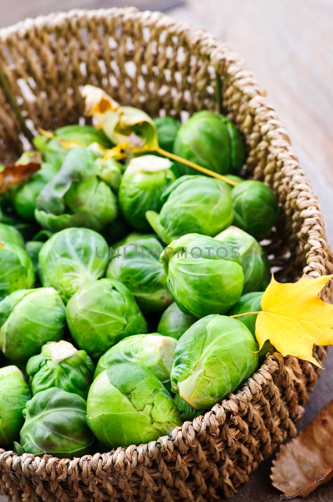 Basket of brussels sprouts