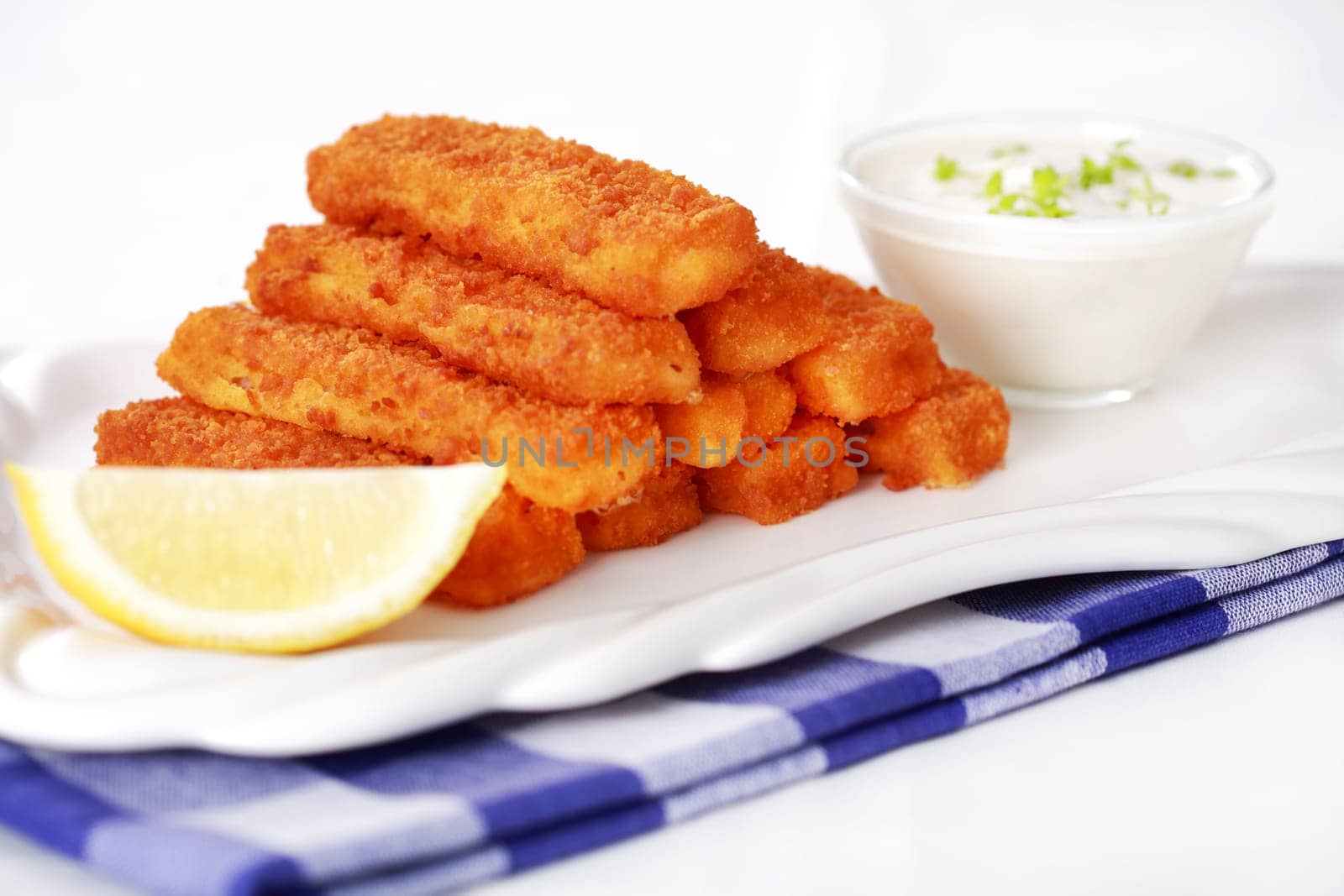 Fried fish sticks with remoulade