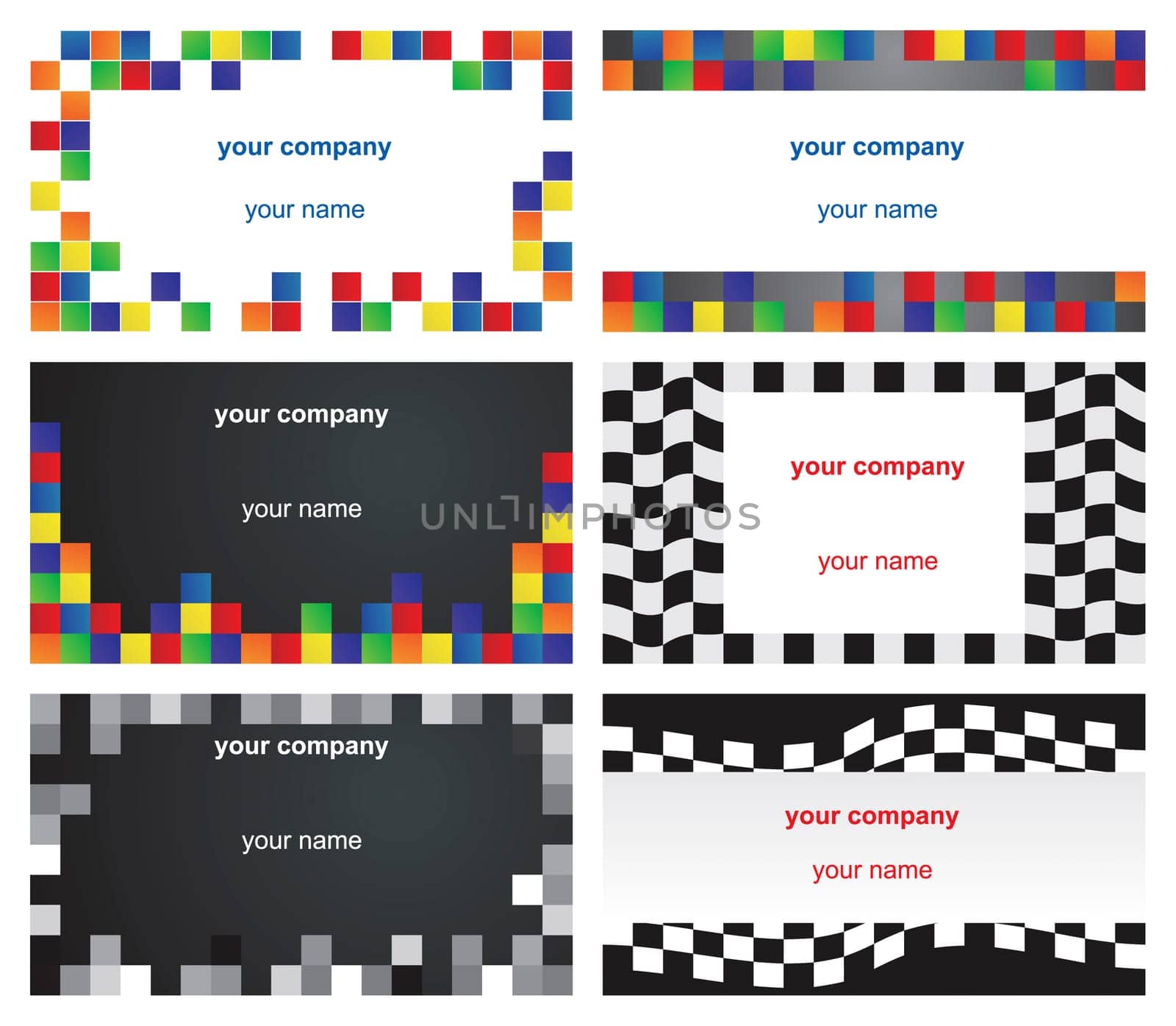 Six business cards