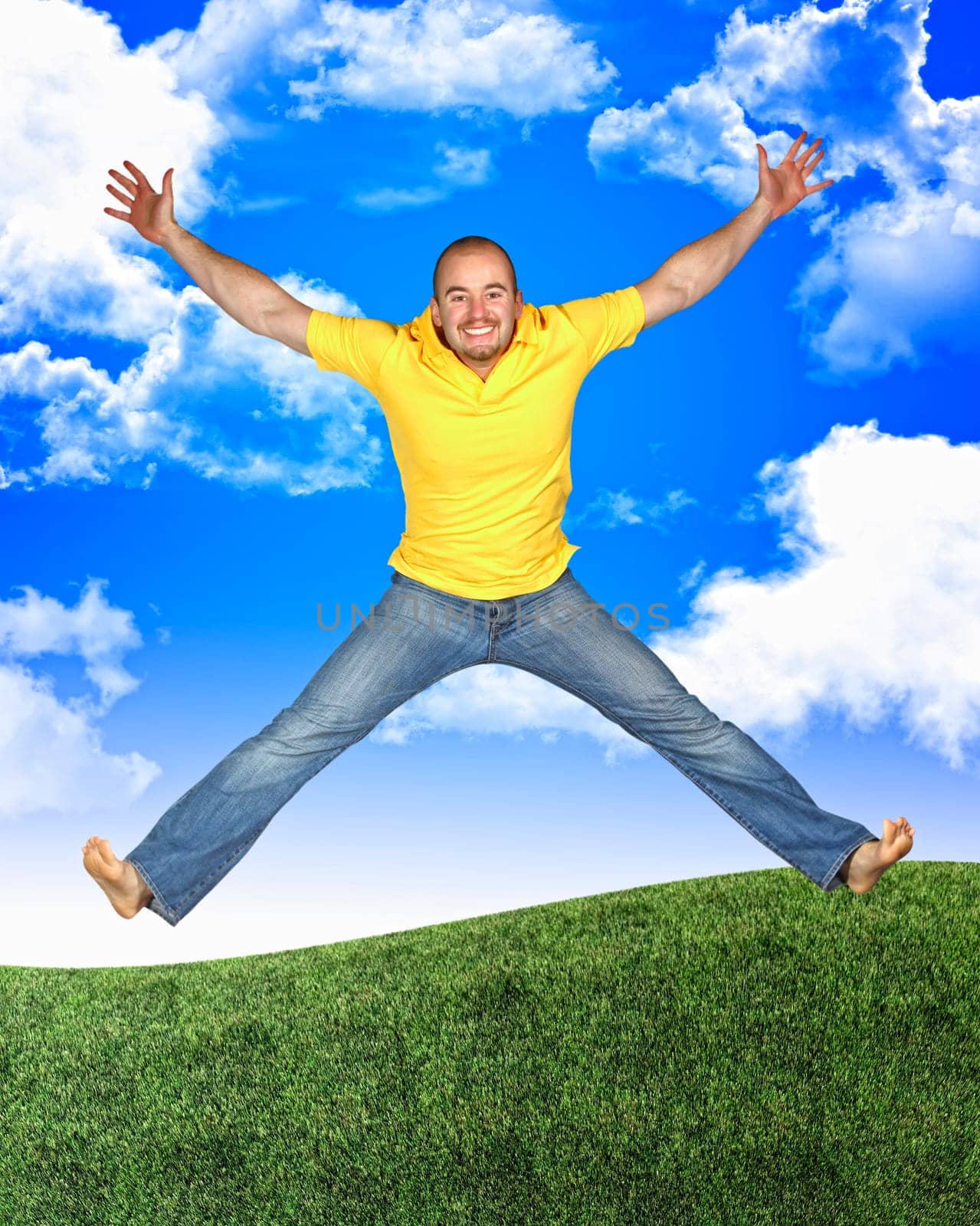 jump man in nature