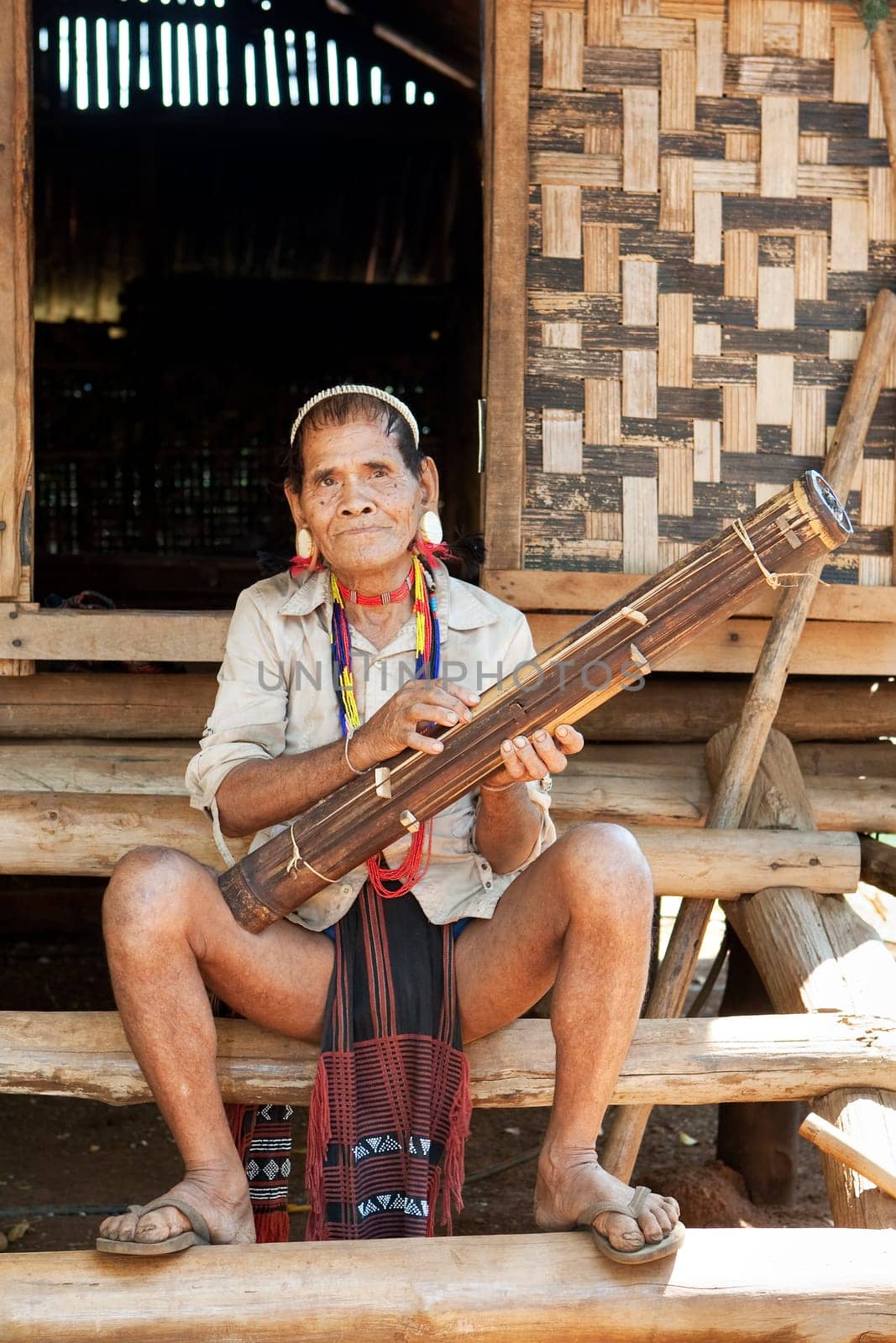 Portrait of old man Lawae,Laos