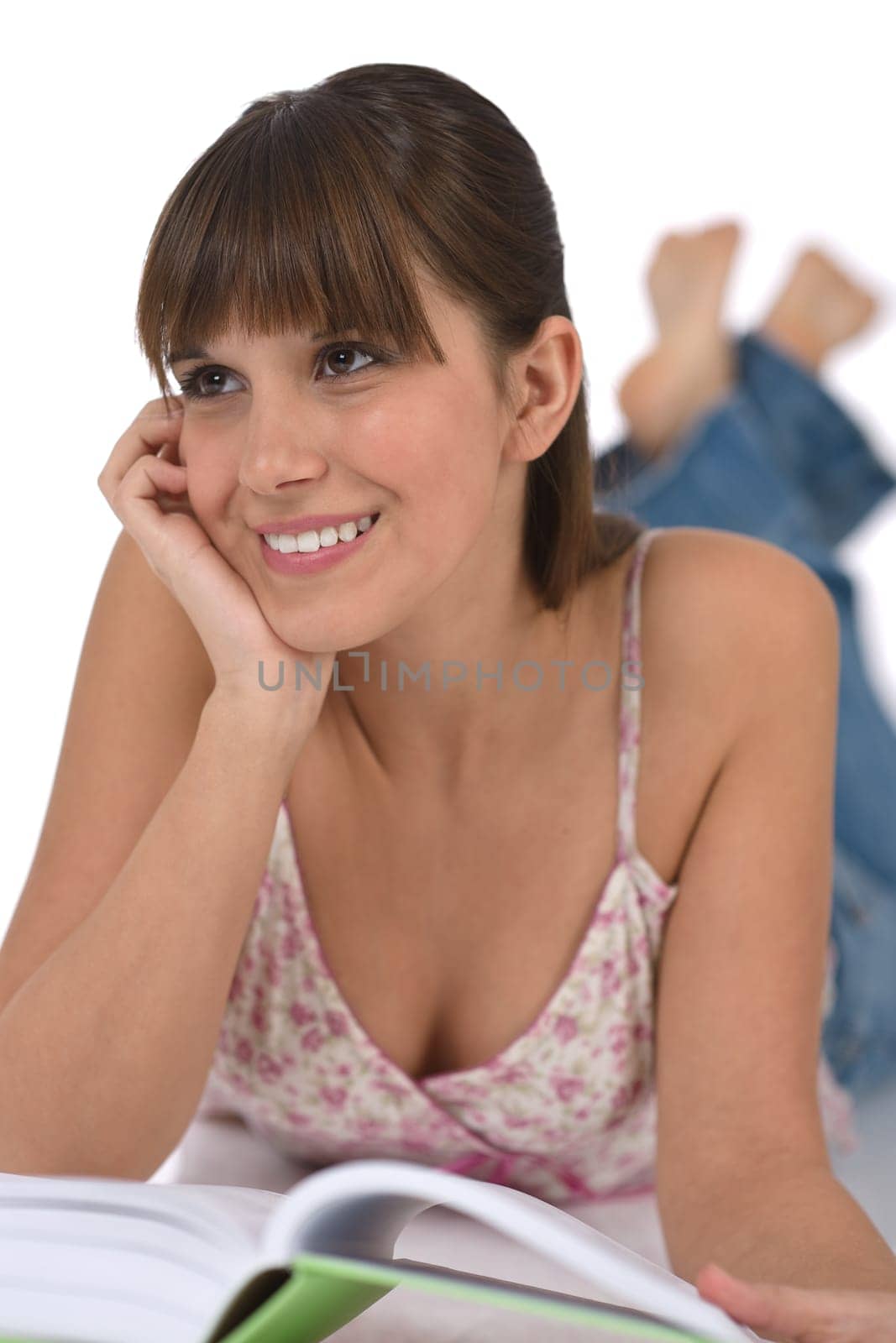 Student - Happy female teenager with book