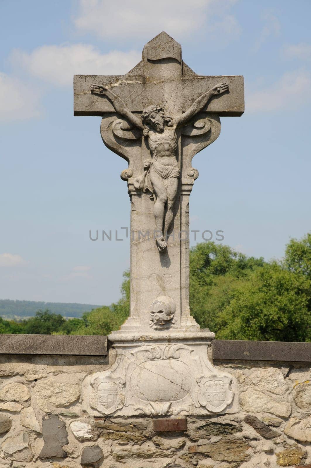 Cross on the Old Lahn Bridge in Limburg