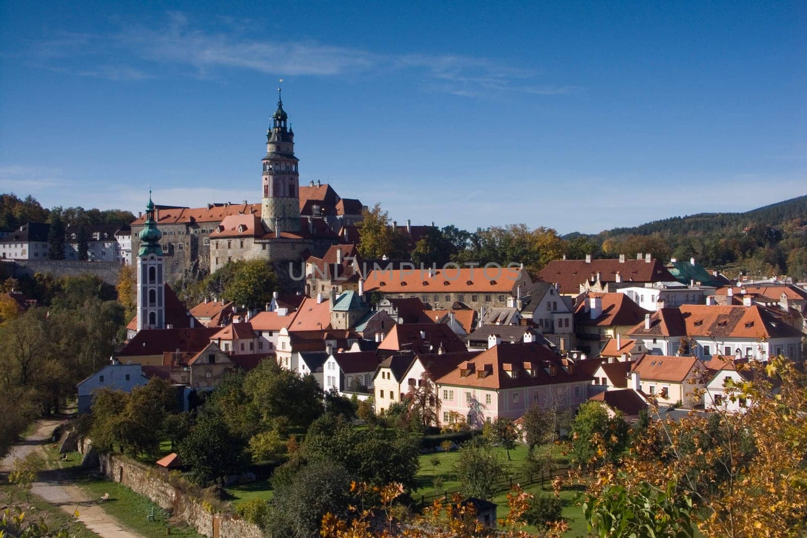 Chateau Tower in Cesky Krumlov, Czech Republic