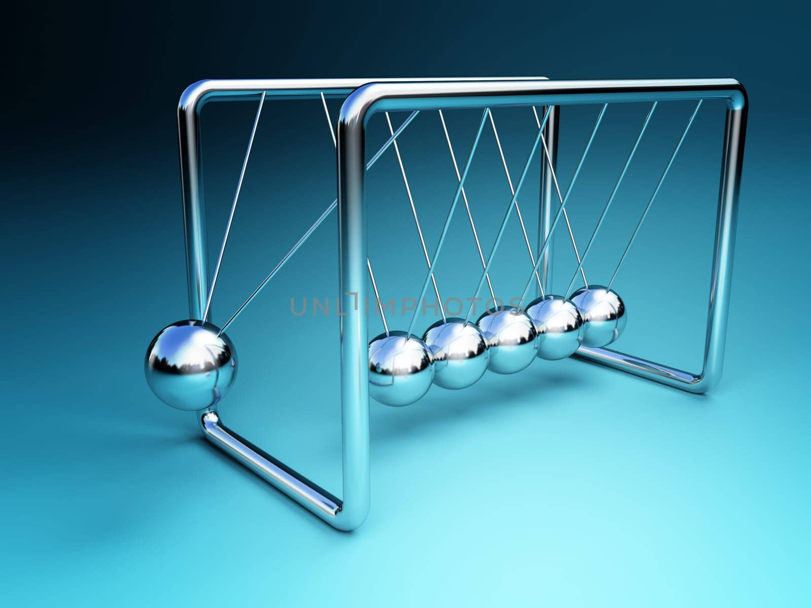newton cradle 3d