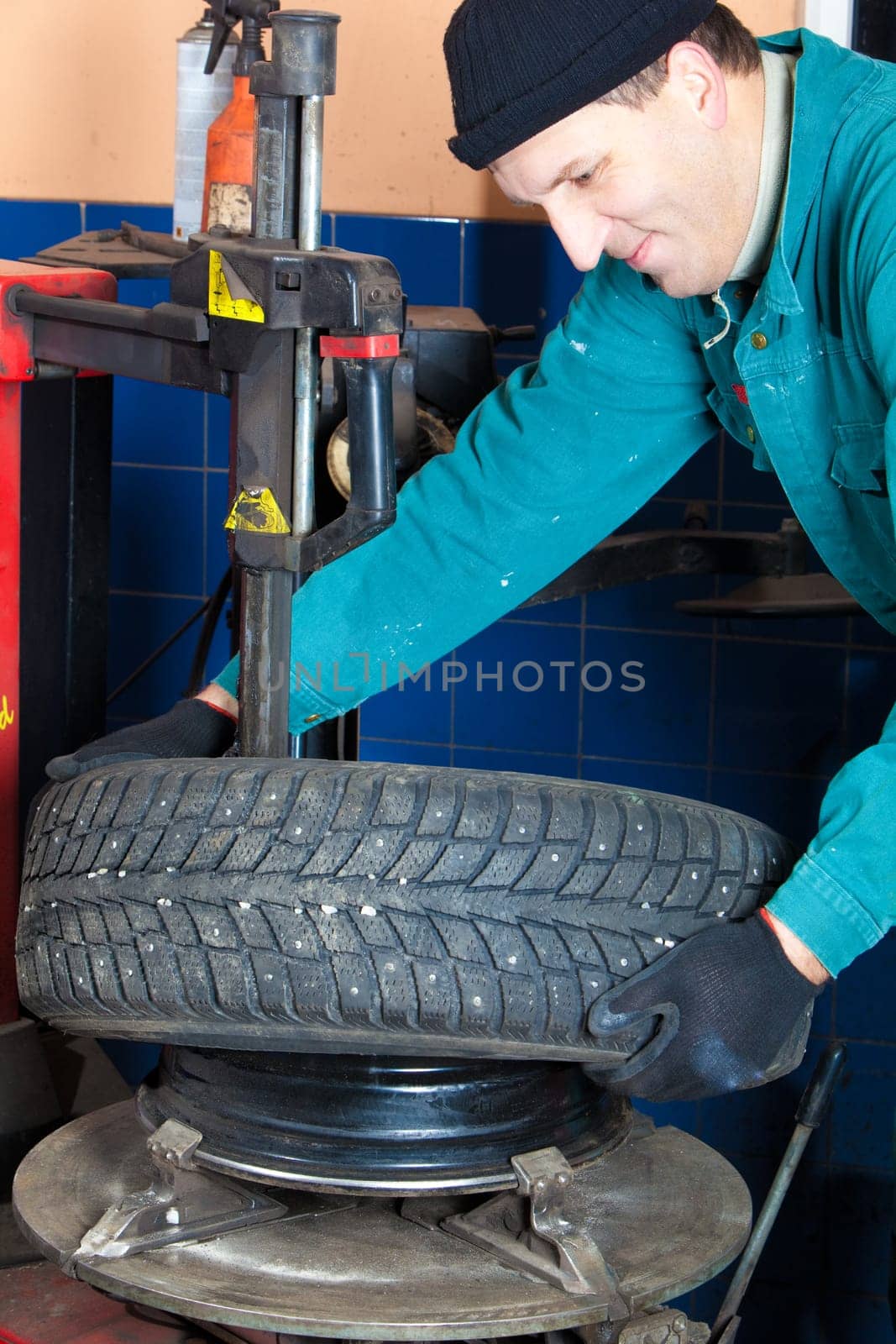 mechanic in garage