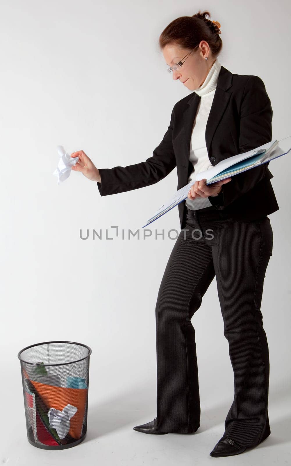 business woman walking with case