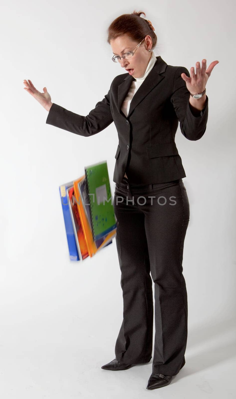 business woman walking with case